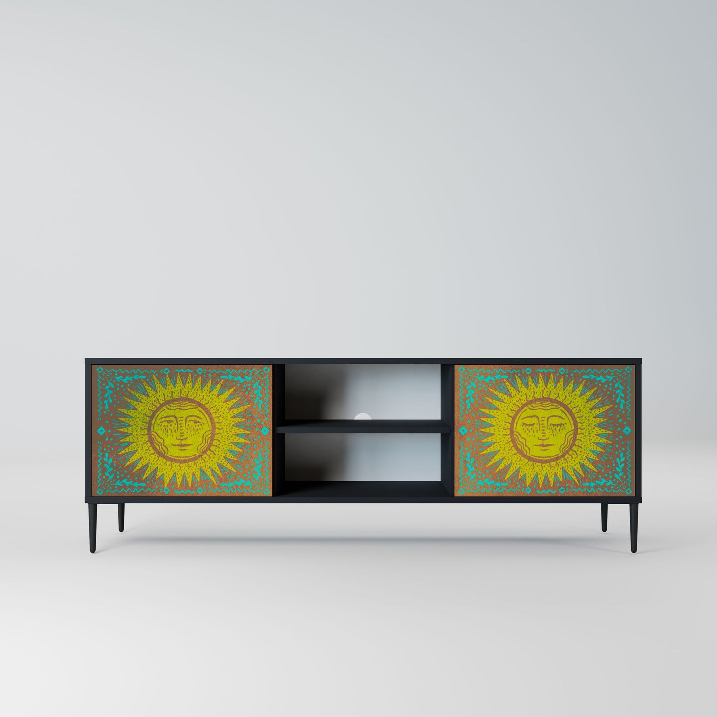 SUNSHINE EULOGY 2-Door TV Stand in Black Finish