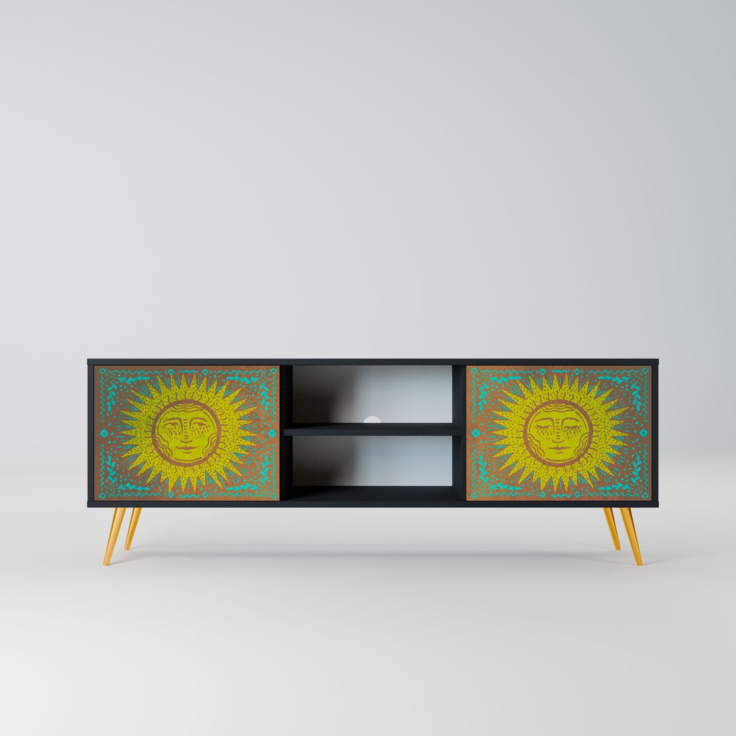 SUNSHINE EULOGY 2-Door TV Stand in Black Finish