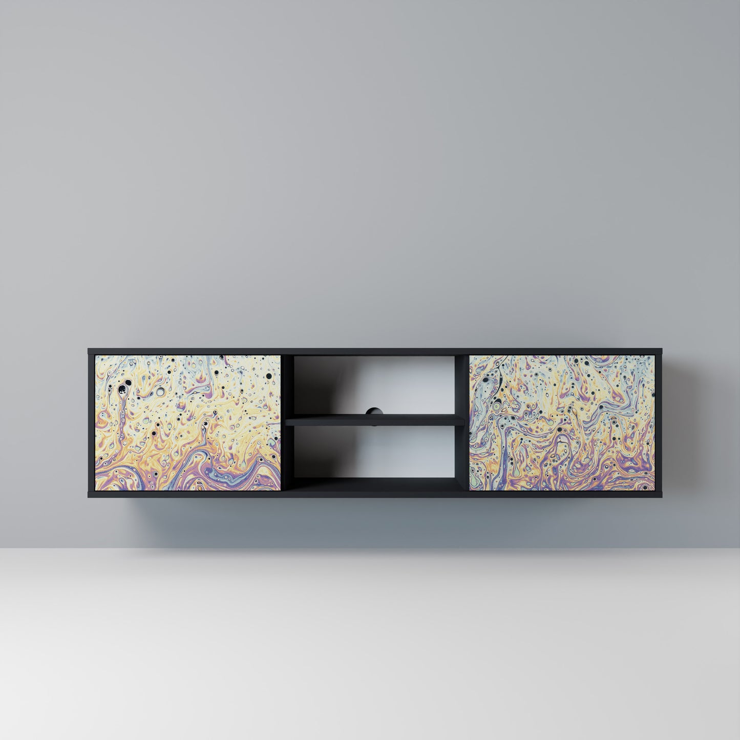 MOSAIC OF COLORS Mobile TV a 2 Ante in Finitura Nera