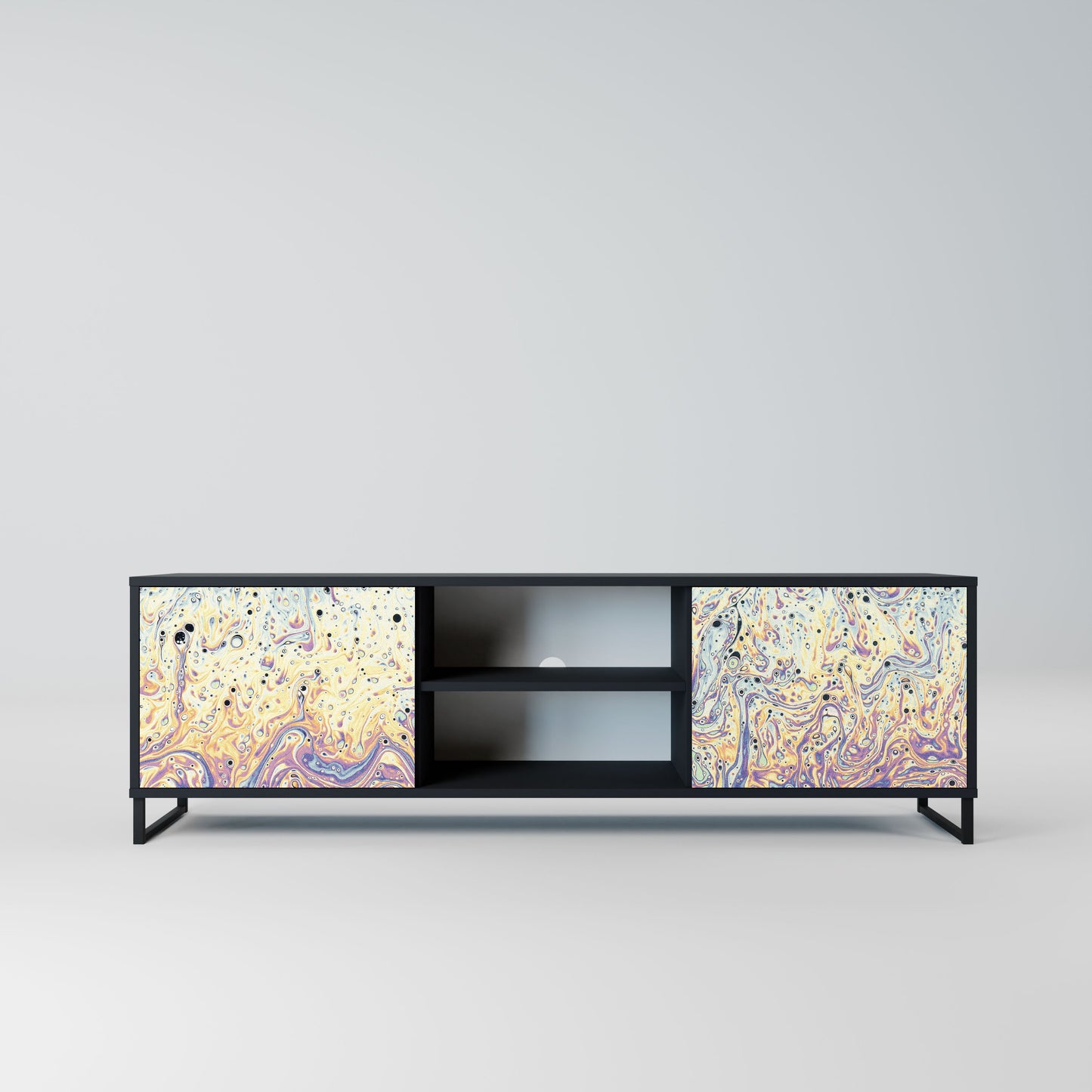 MOSAIC OF COLORS 2-Door TV Stand in Black Finish