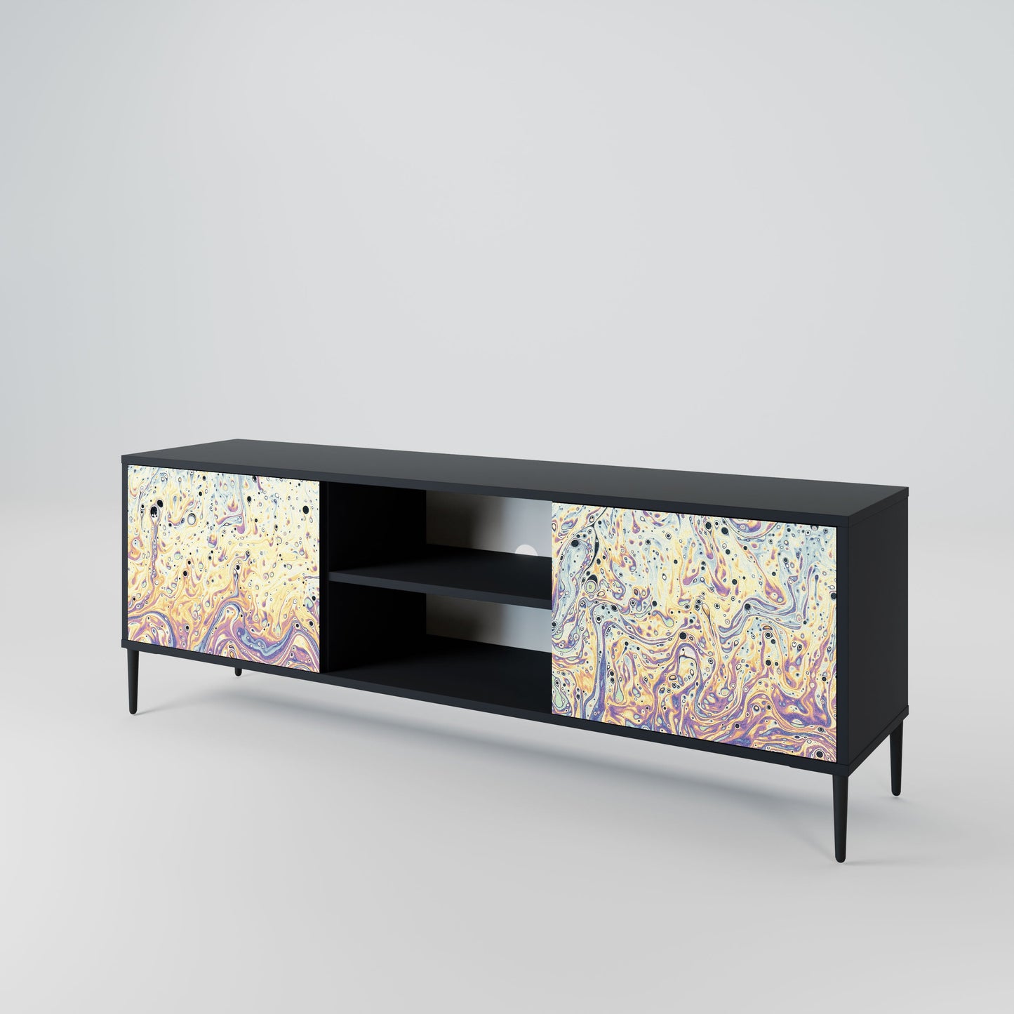 MOSAIC OF COLORS 2-Door TV Stand in Black Finish