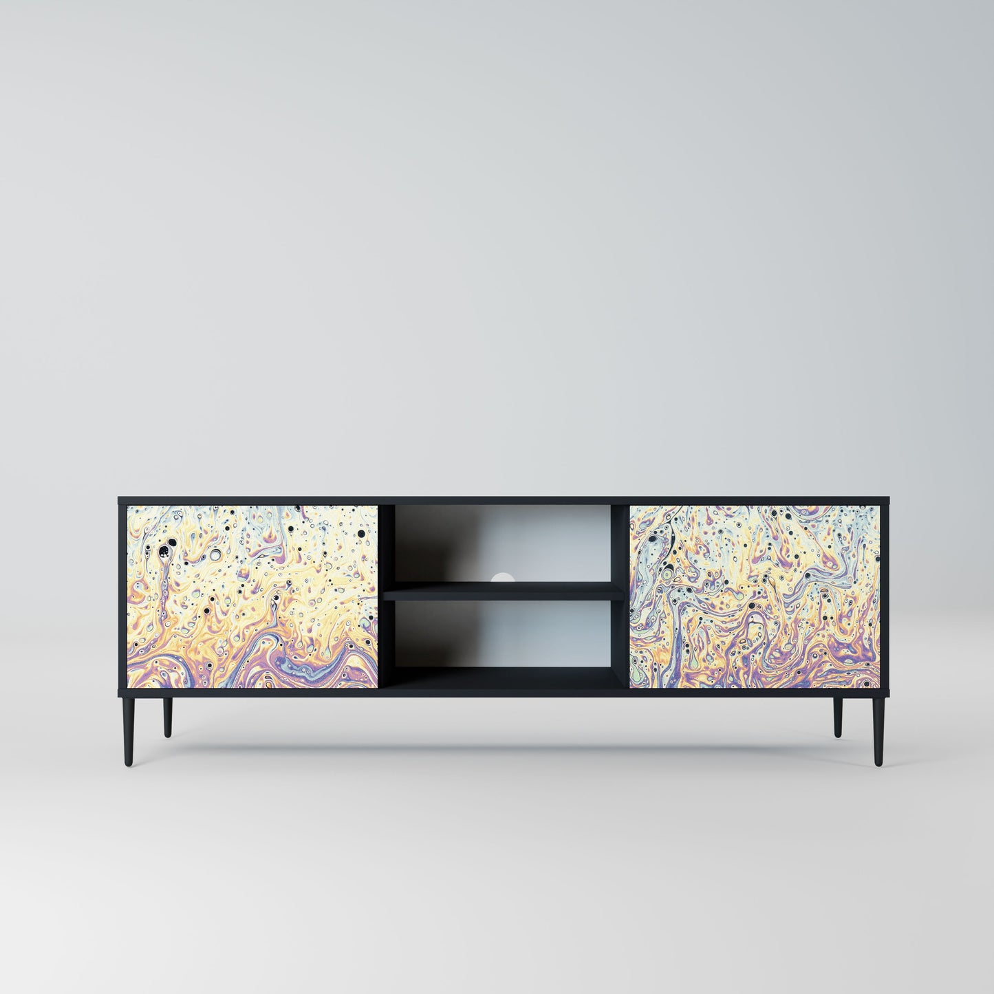 MOSAIC OF COLORS 2-Door TV Stand in Black Finish