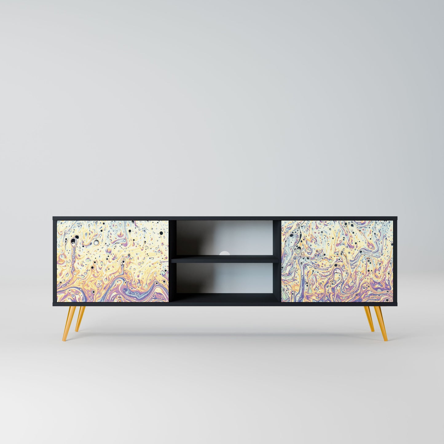 MOSAIC OF COLORS 2-Door TV Stand in Black Finish