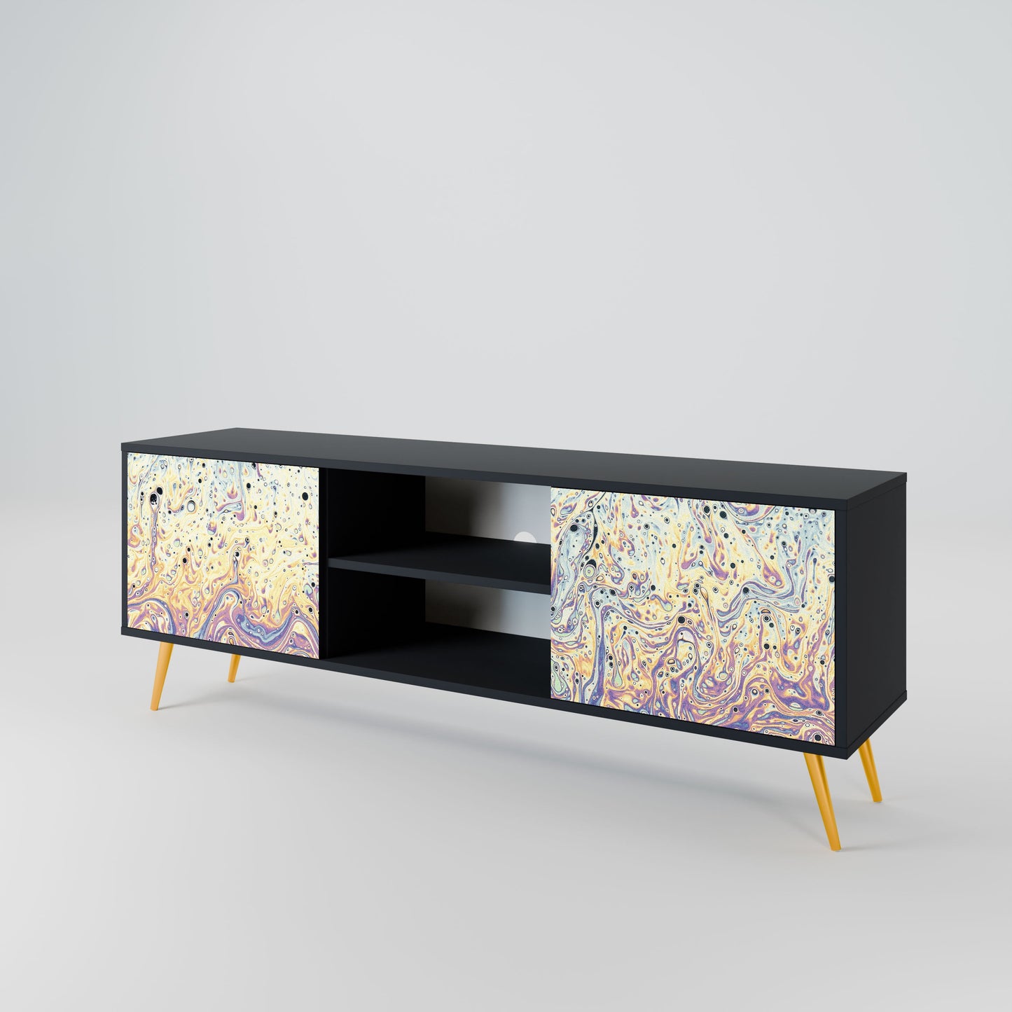 MOSAIC OF COLORS 2-Door TV Stand in Black Finish