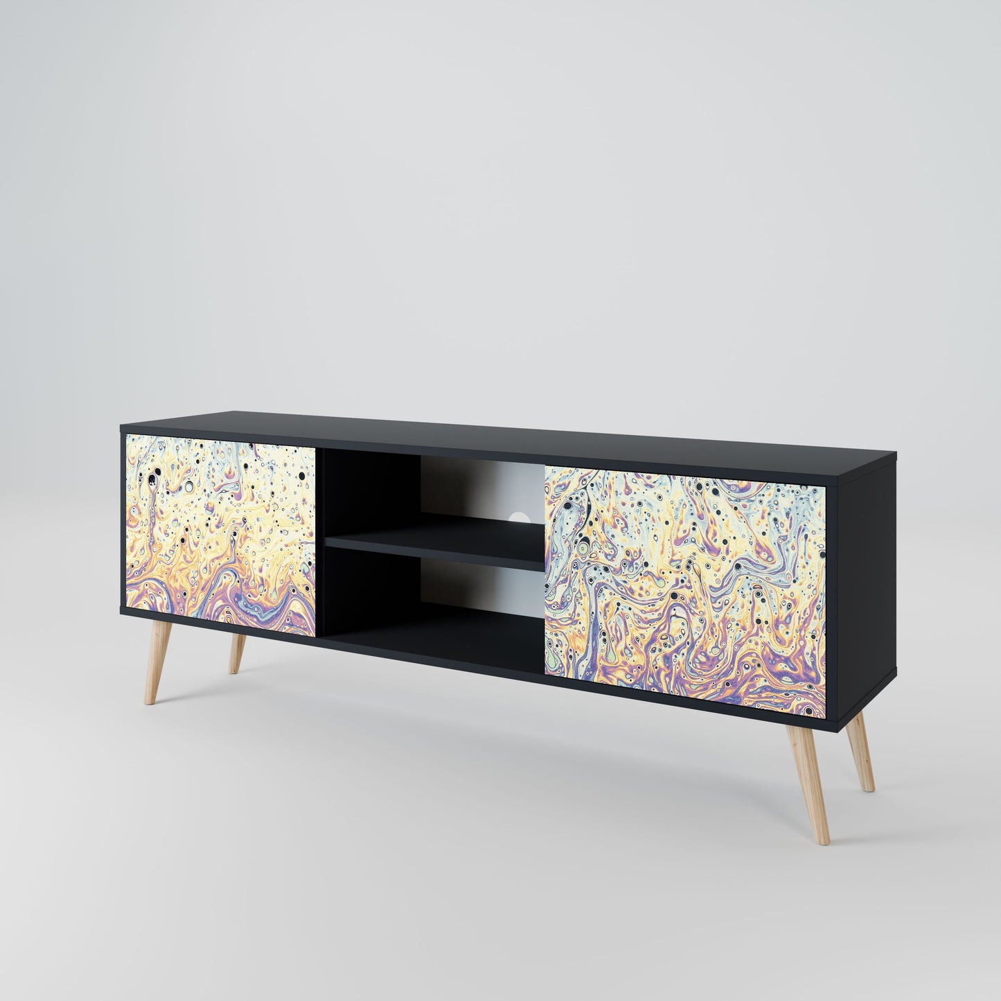 MOSAIC OF COLORS 2-Door TV Stand in Black Finish