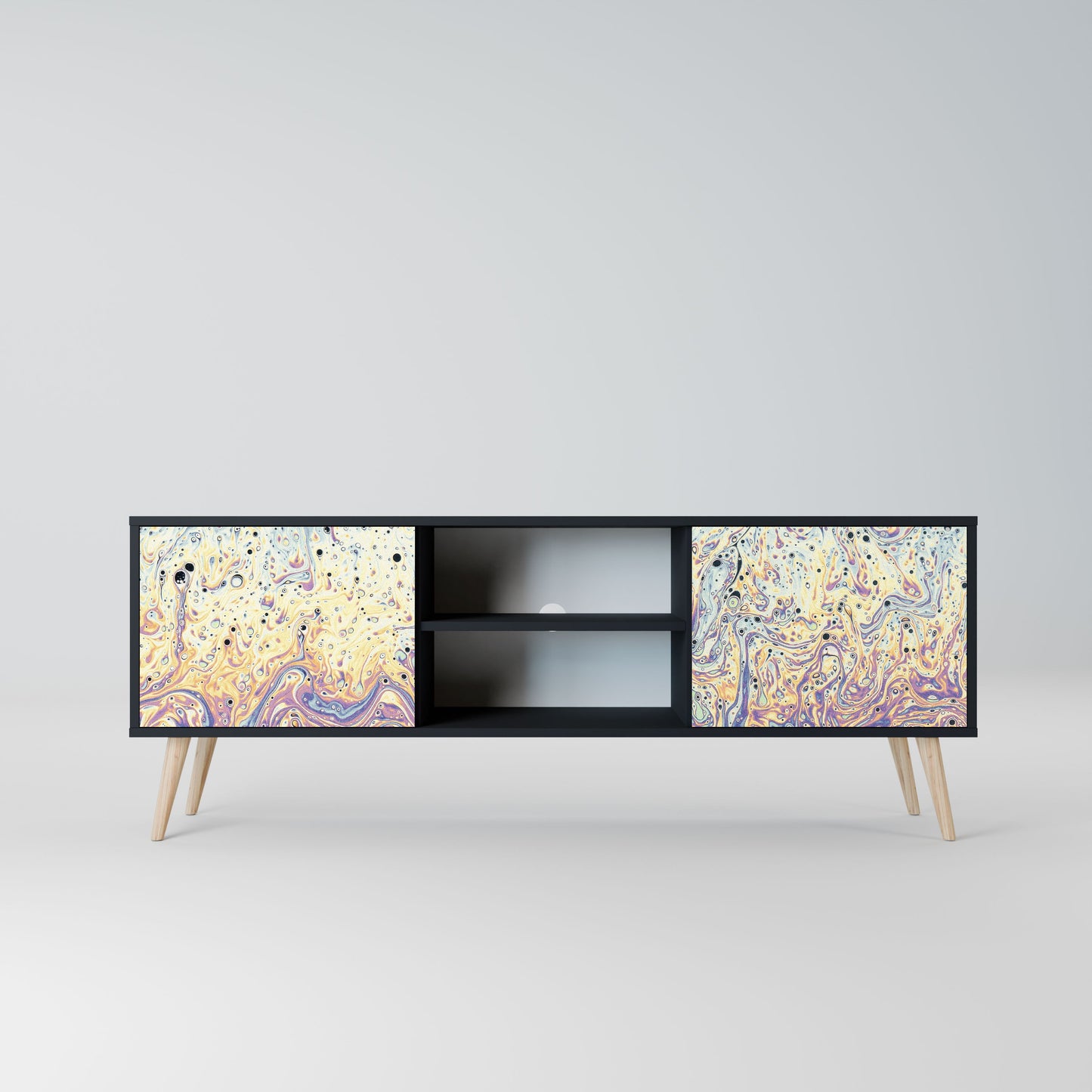 MOSAIC OF COLORS 2-Door TV Stand in Black Finish