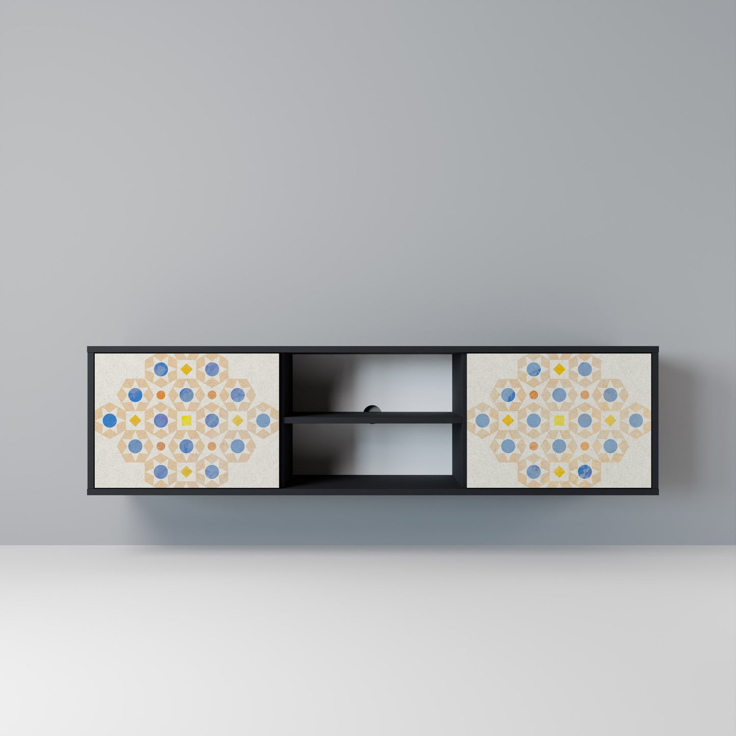 PATTERNED PRISM Mobile TV a 2 Ante in Finitura Nera