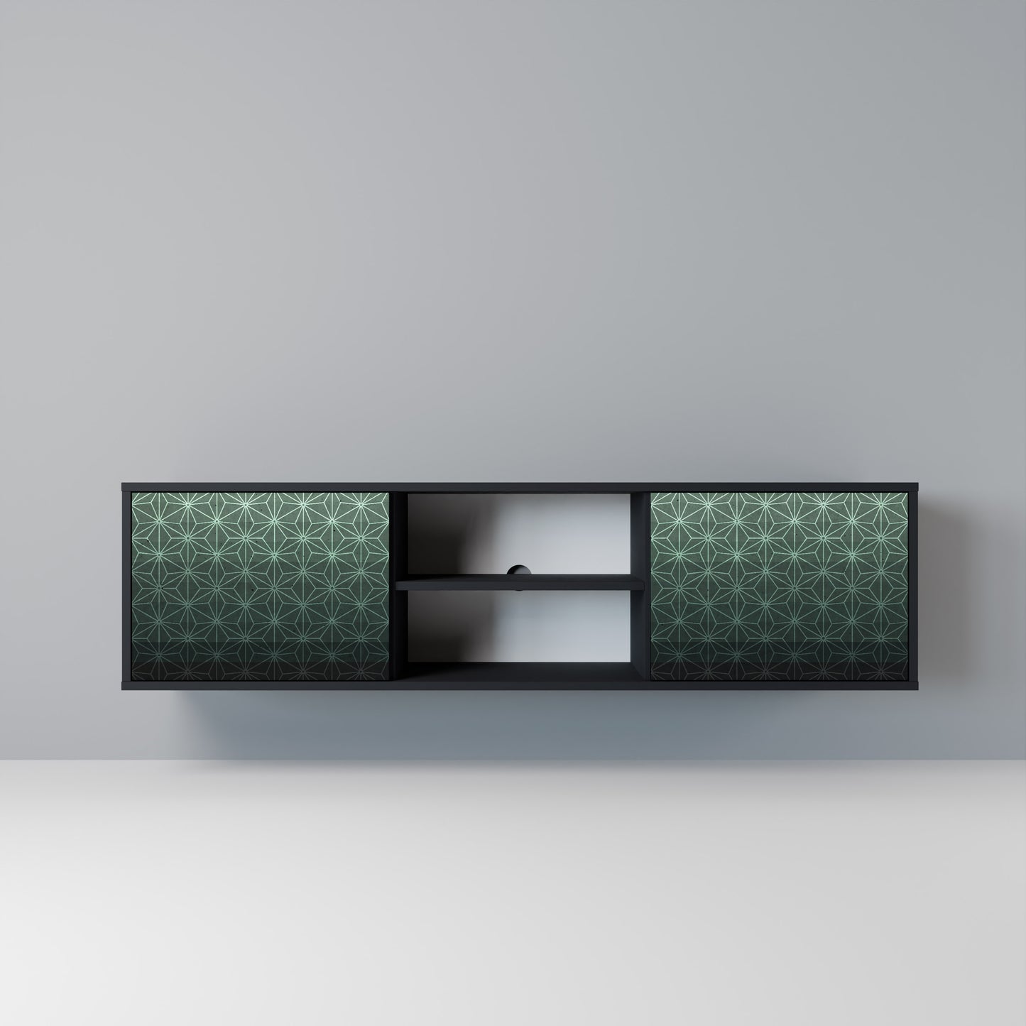 ORNAMENTAL GLIMMER Mobile TV a 2 Ante in Finitura Nera