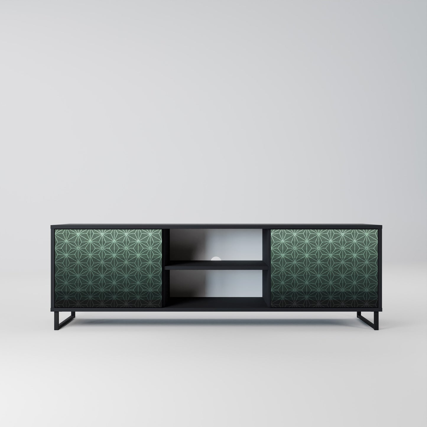 Mobile TV ORNAMENTAL GLIMMER a 2 ante con finitura nera