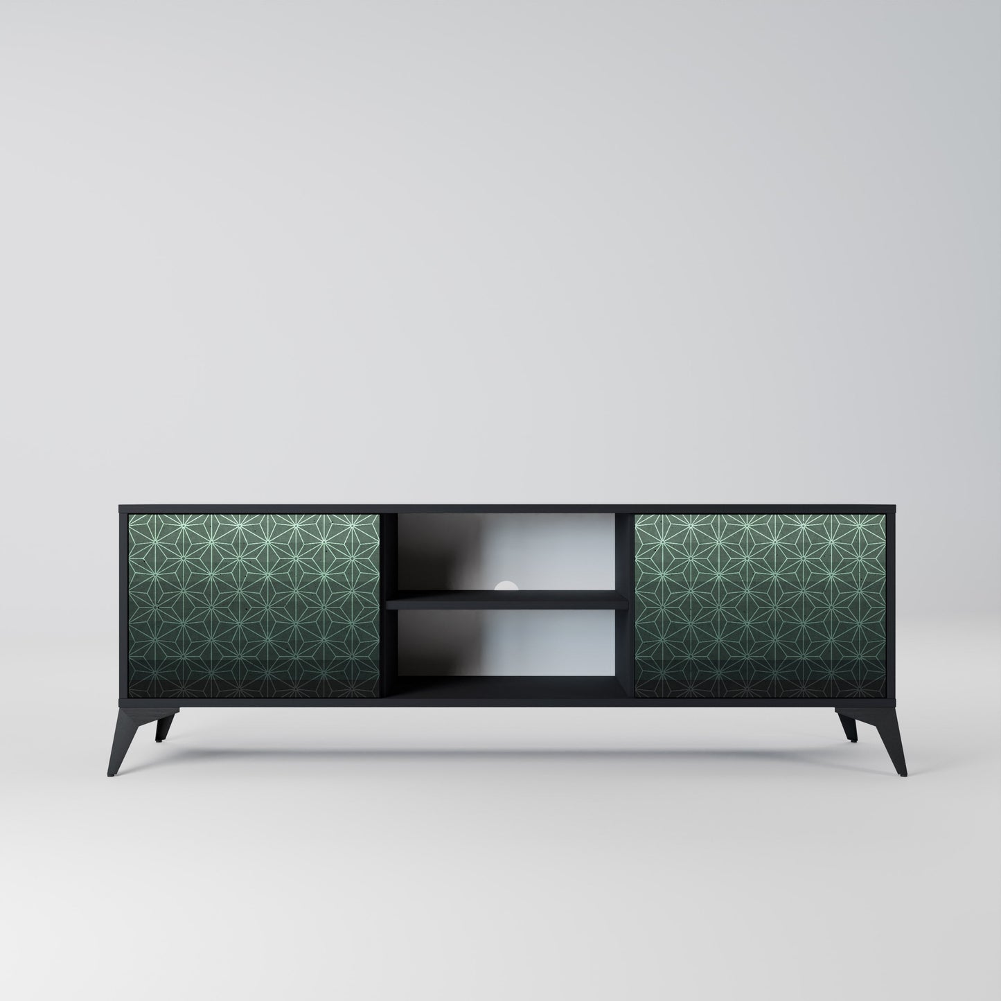 Mobile TV ORNAMENTAL GLIMMER a 2 ante con finitura nera
