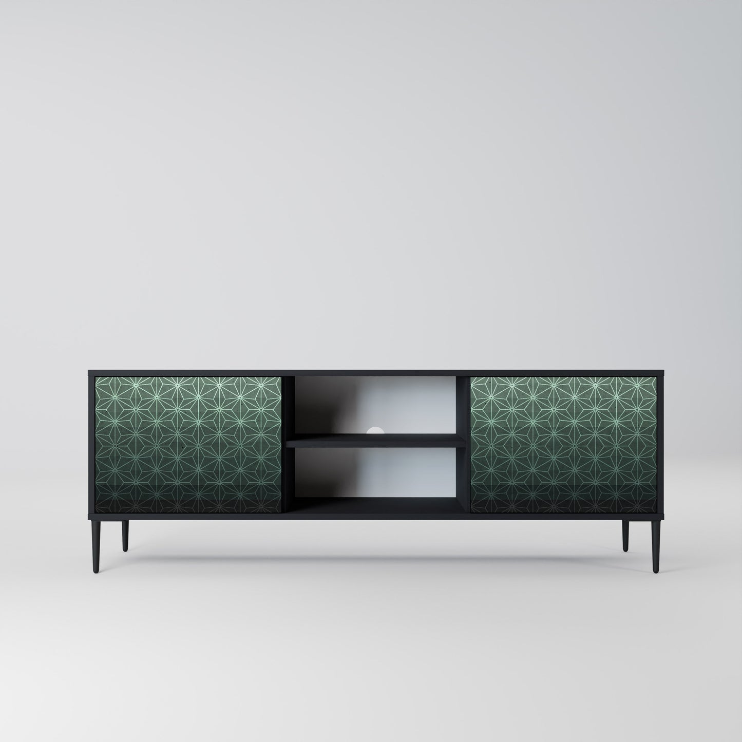Mobile TV ORNAMENTAL GLIMMER a 2 ante con finitura nera