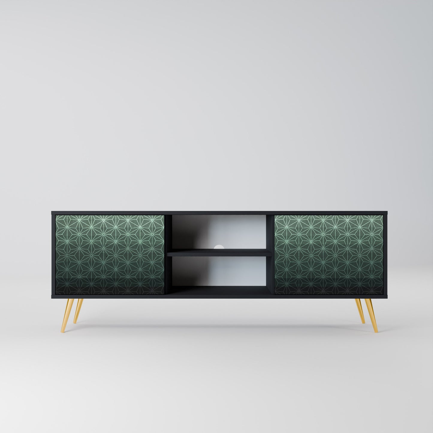 Mobile TV ORNAMENTAL GLIMMER a 2 ante con finitura nera