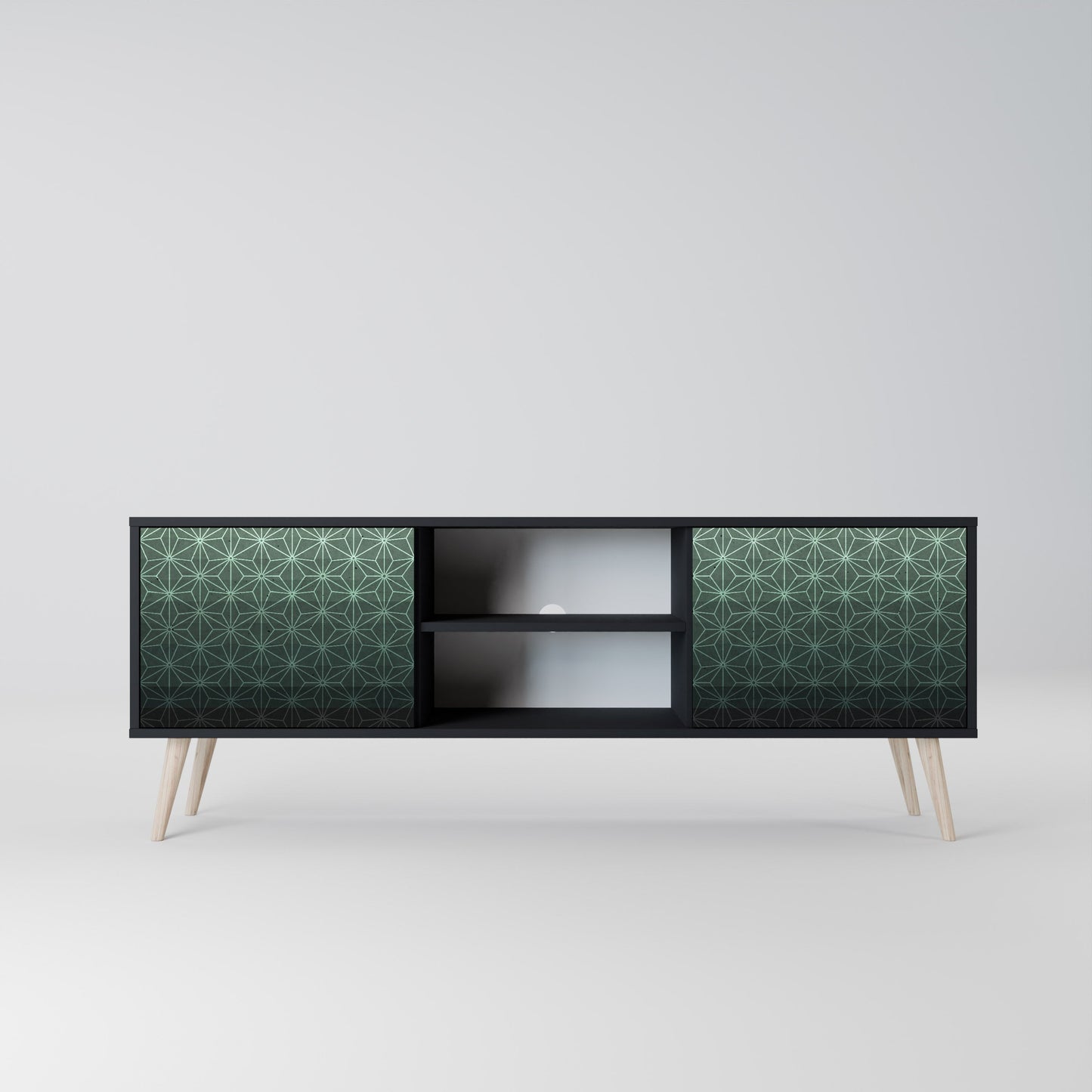 Mobile TV ORNAMENTAL GLIMMER a 2 ante con finitura nera