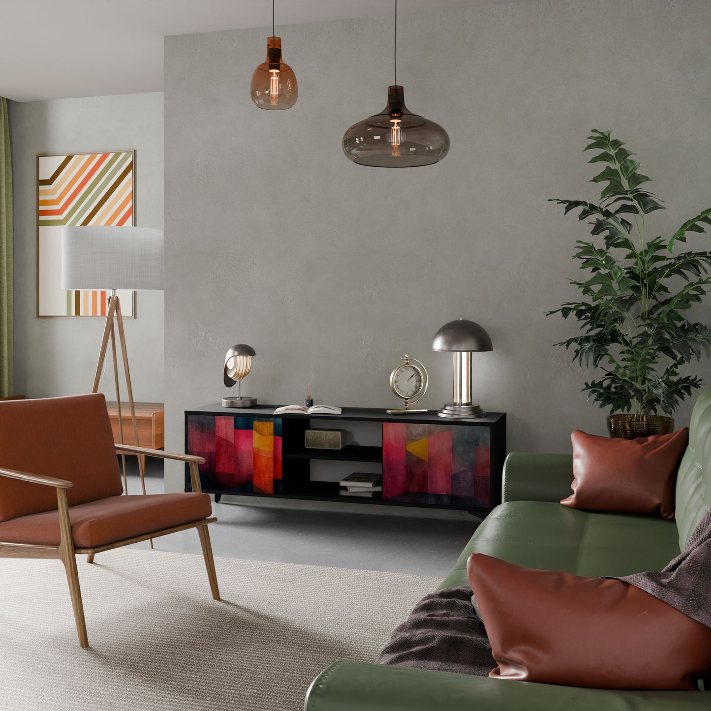 Mobile TV a 2 ante COLORFUL SOUNDS in finitura nera