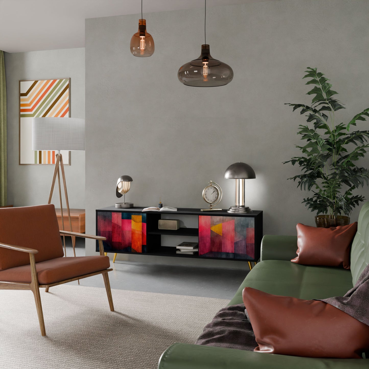 Mobile TV a 2 ante COLORFUL SOUNDS in finitura nera
