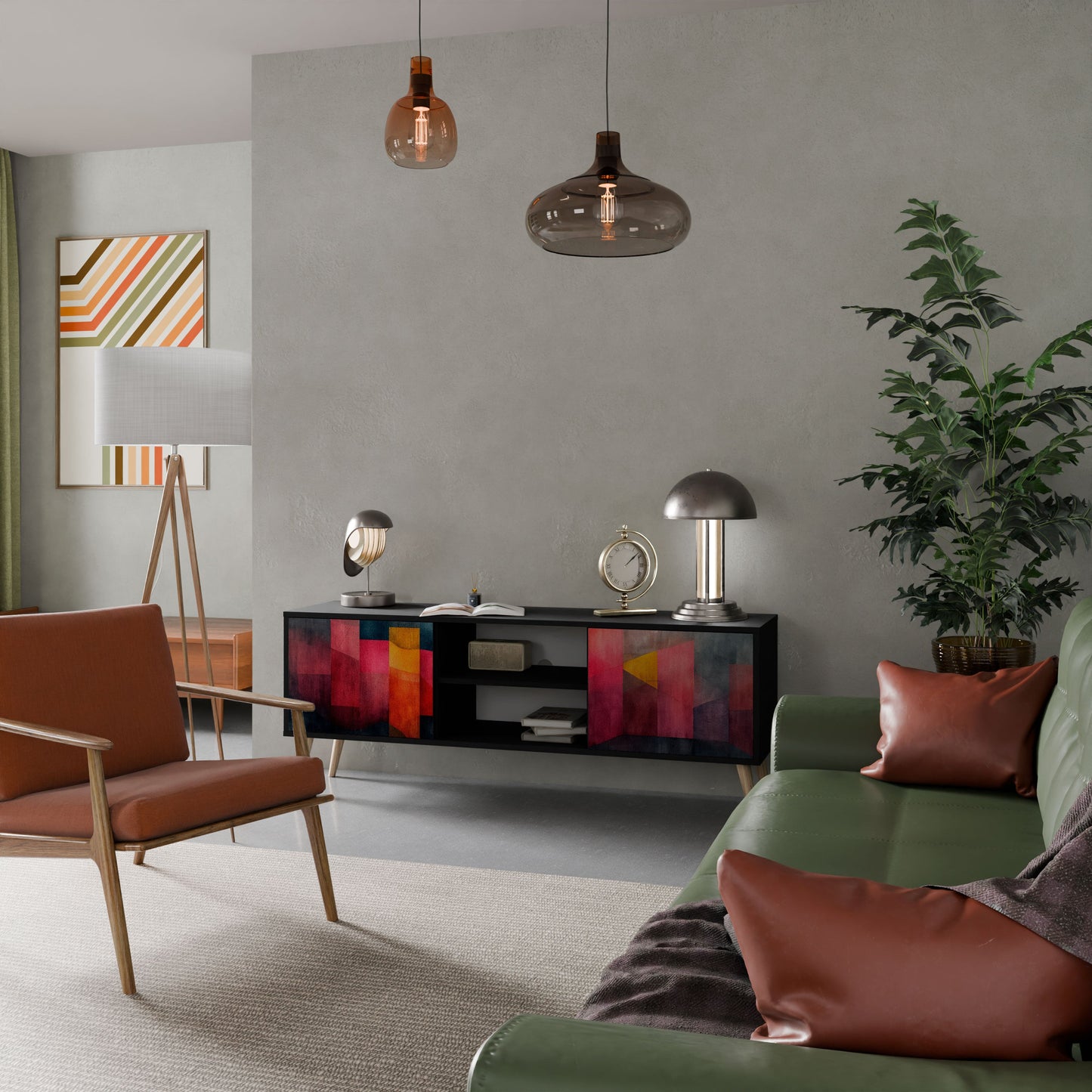 Mobile TV a 2 ante COLORFUL SOUNDS in finitura nera