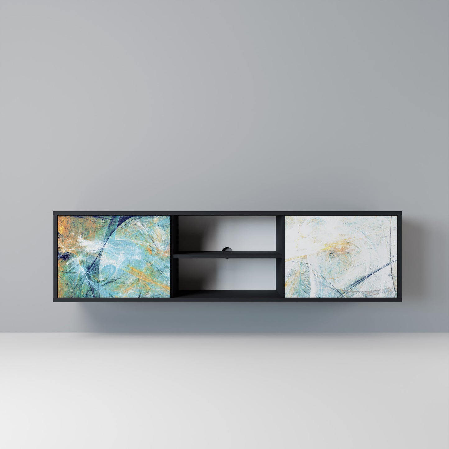 ABSTRACT THOUGHTS Mobile TV a 2 Ante in Finitura Nera