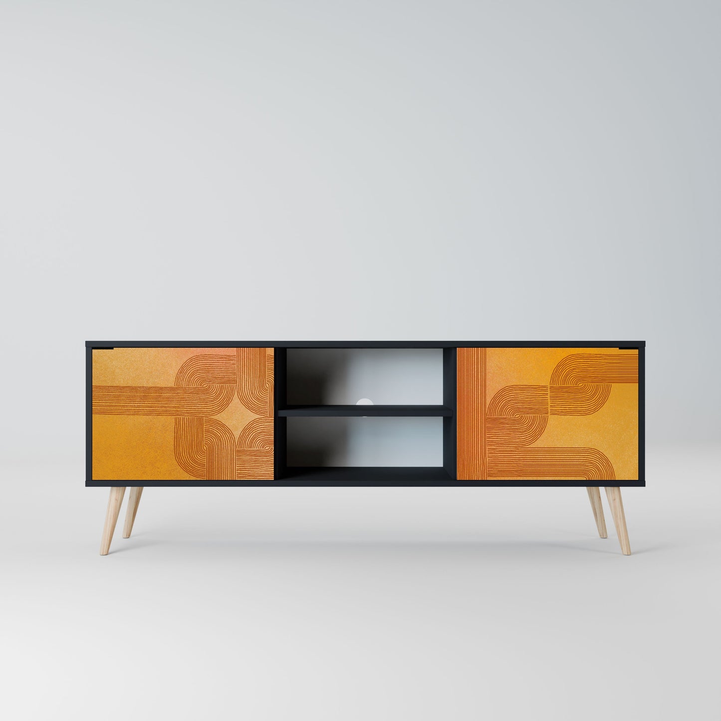 Supporto TV a 2 ante con finitura nera STRENGTHENING RELATION