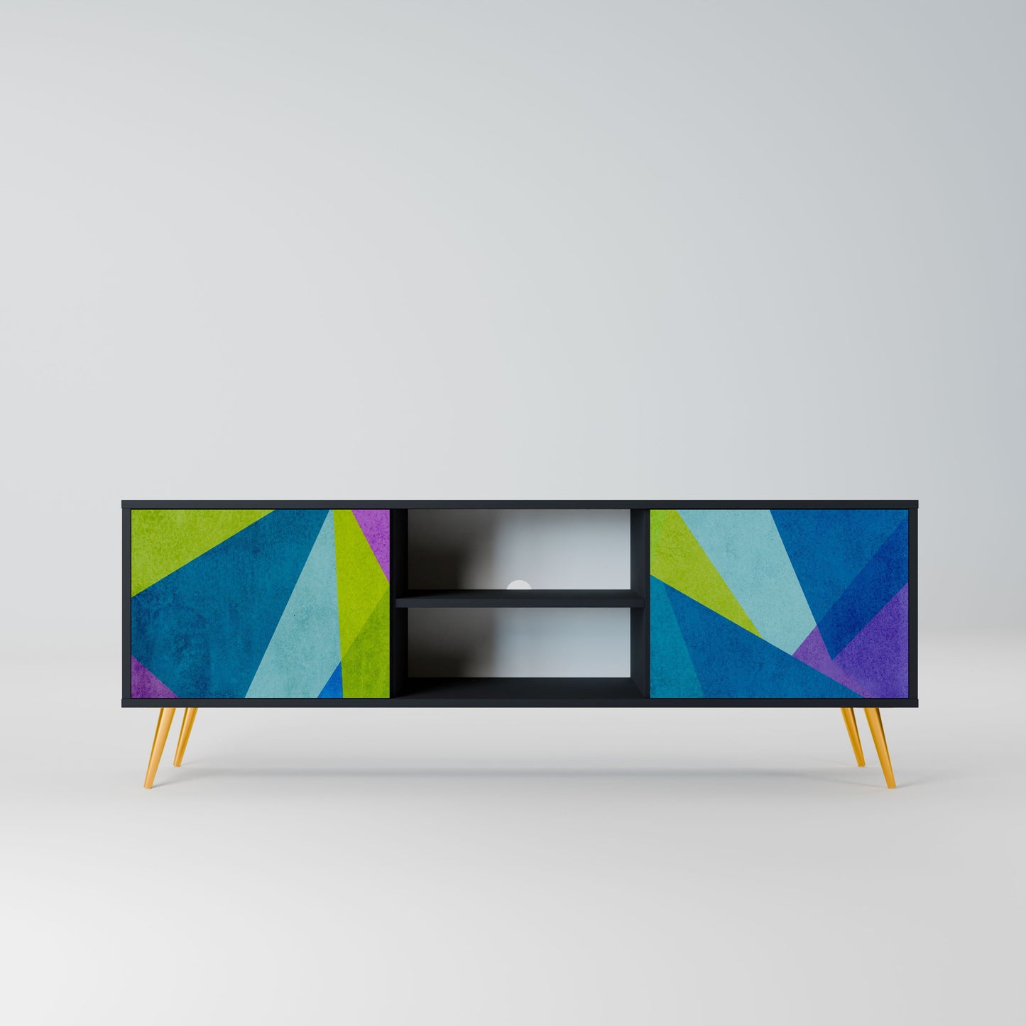 Mobile TV COLD SHOWCASE a 2 ante con finitura nera