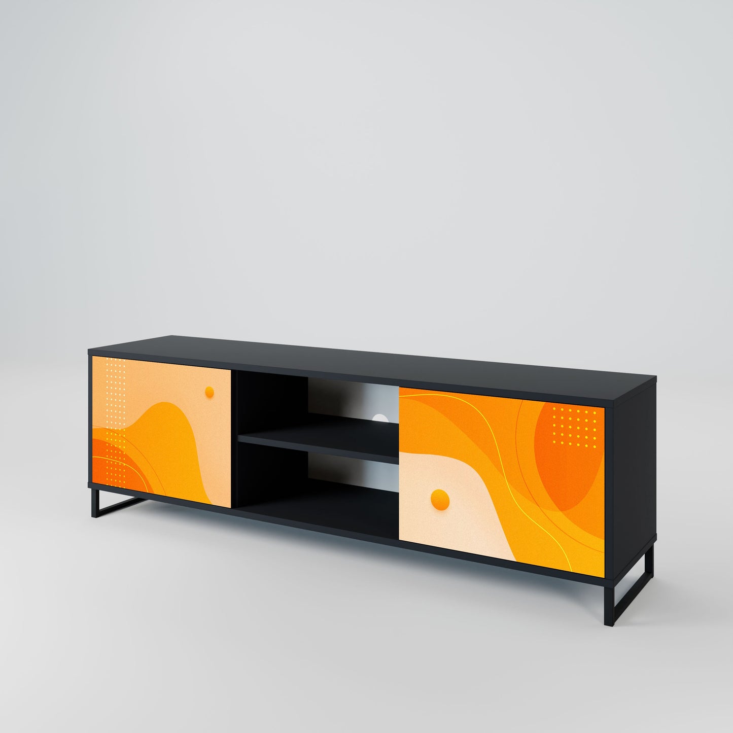 Mobile TV a 2 ante ORANGE ARRANGEMENT in finitura nera