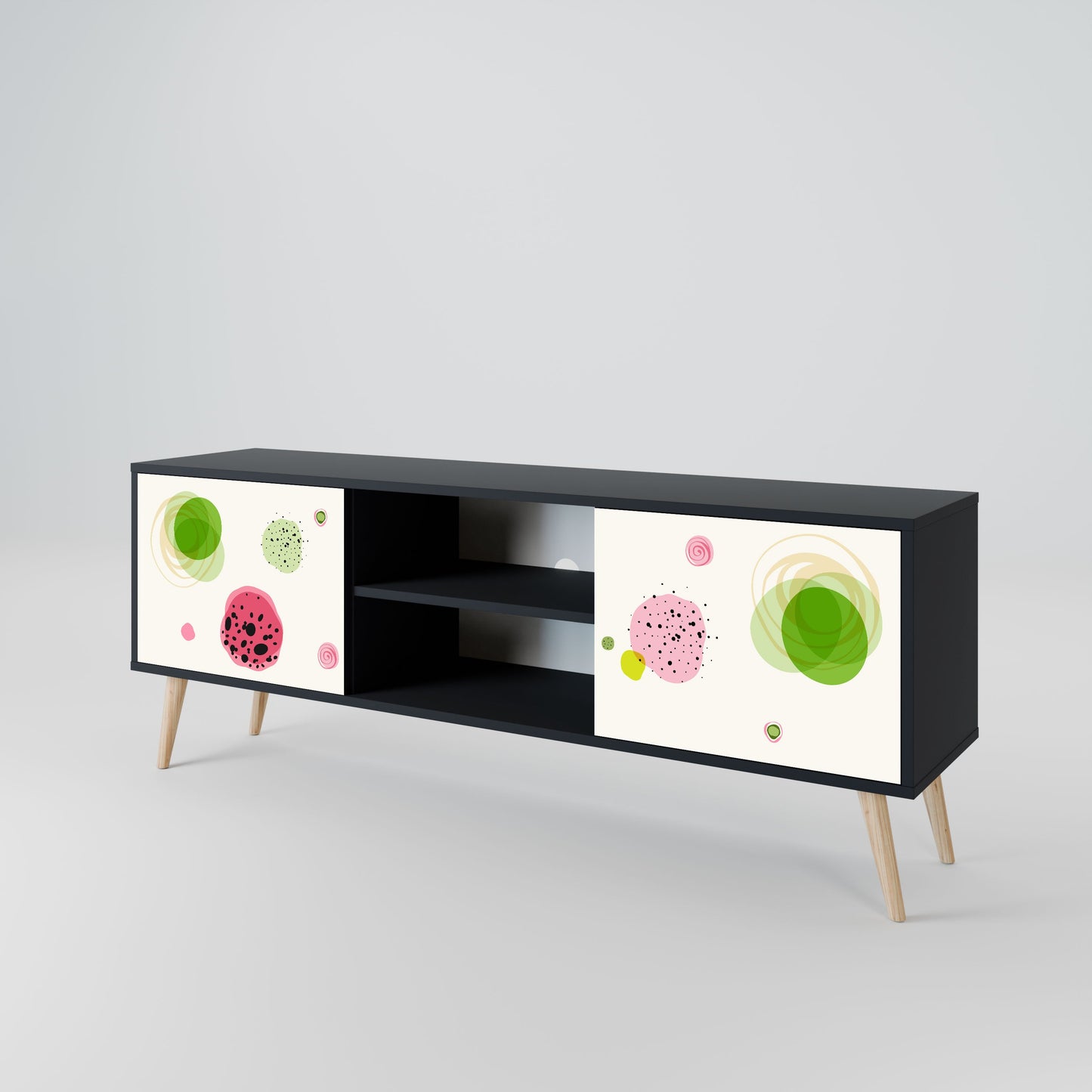 Mobile TV a 2 ante COLORFUL COSMOS in finitura nera