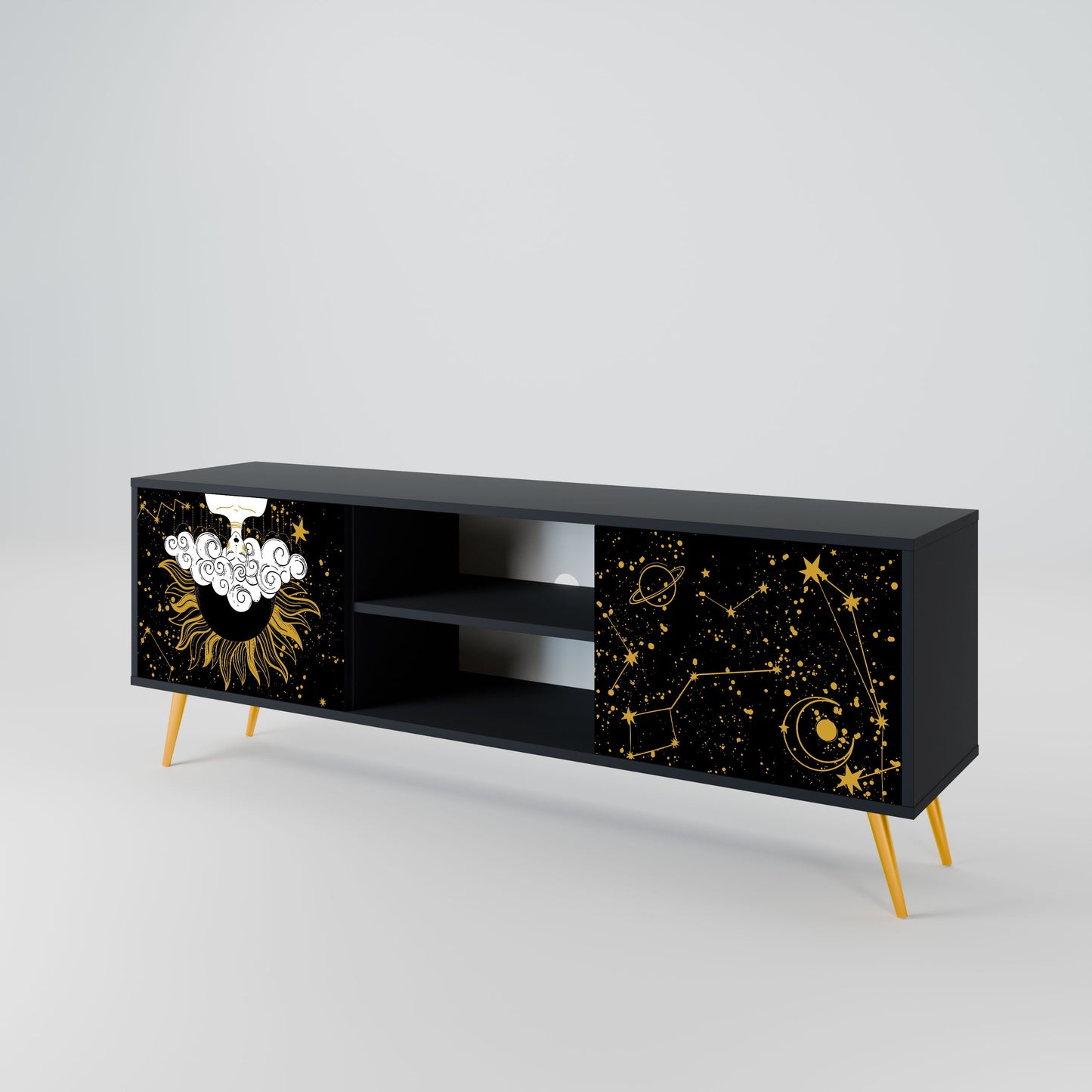 STELLAR CONSTELLATIONS Mobile TV a 2 ante in finitura nera
