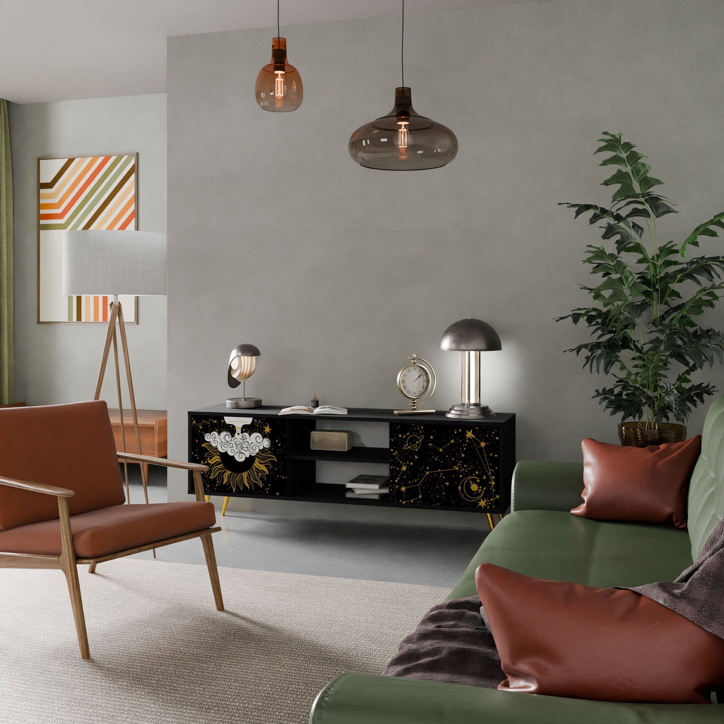 STELLAR CONSTELLATIONS Mobile TV a 2 ante in finitura nera