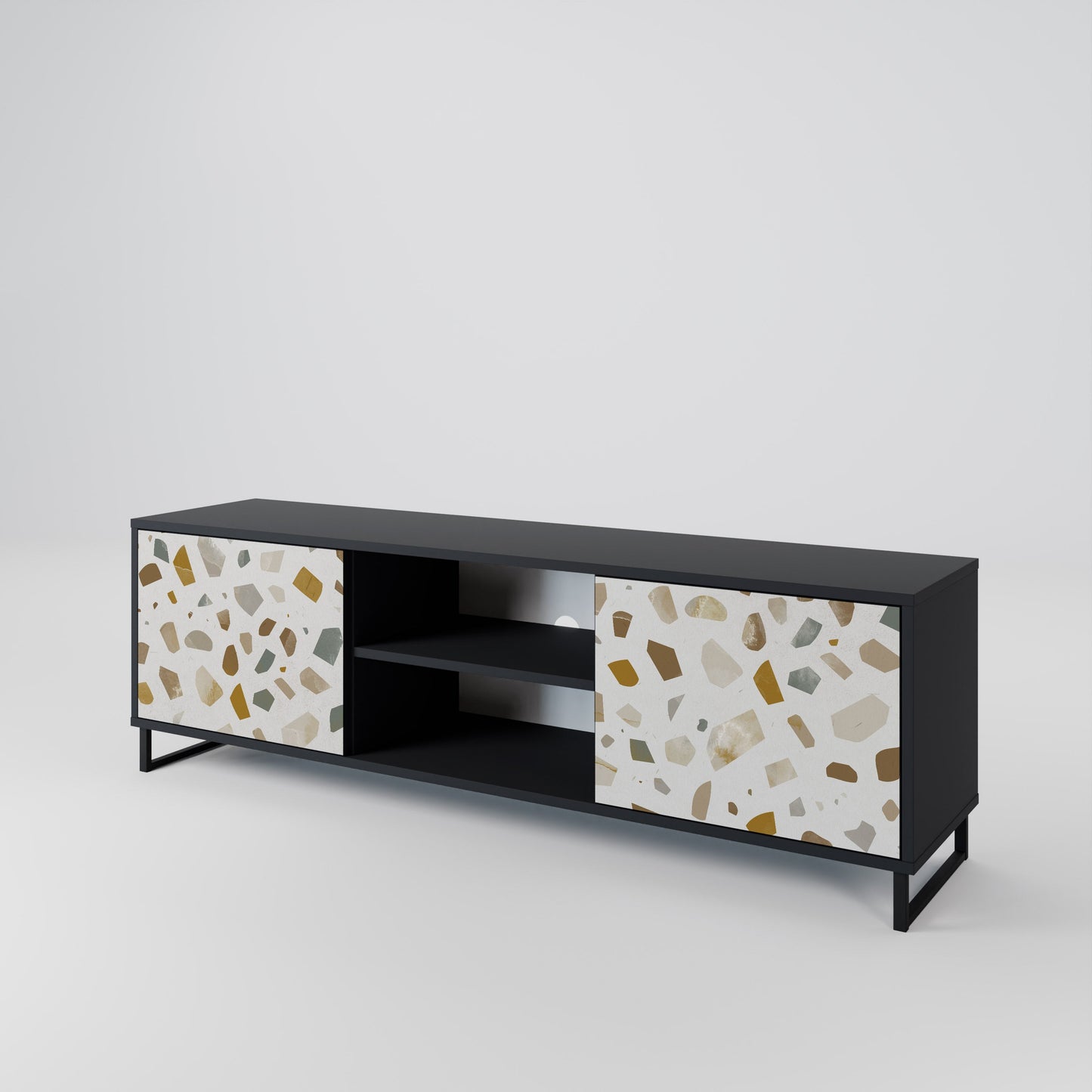 PIECES OF TOMORROW Mobile TV a 2 ante con finitura nera