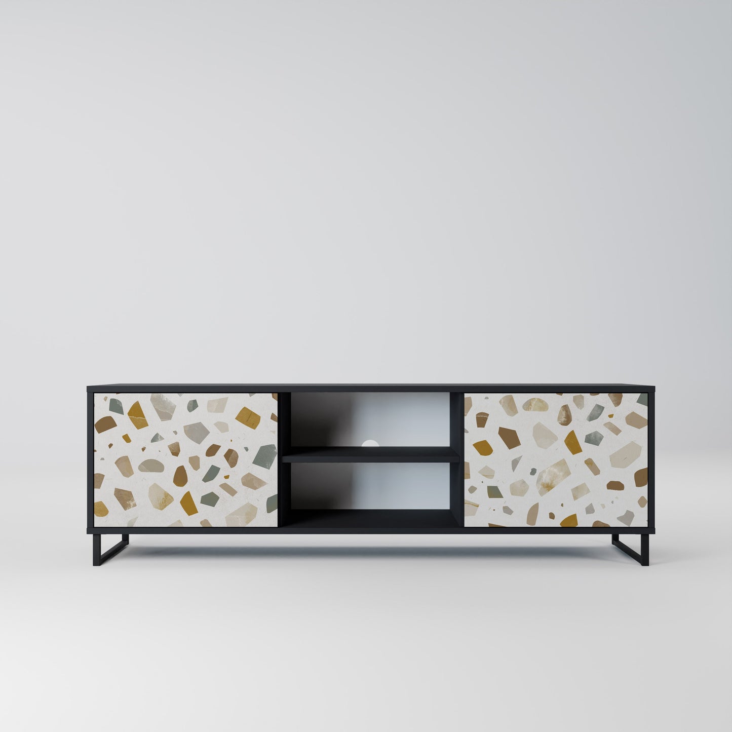 PIECES OF TOMORROW Mobile TV a 2 ante con finitura nera