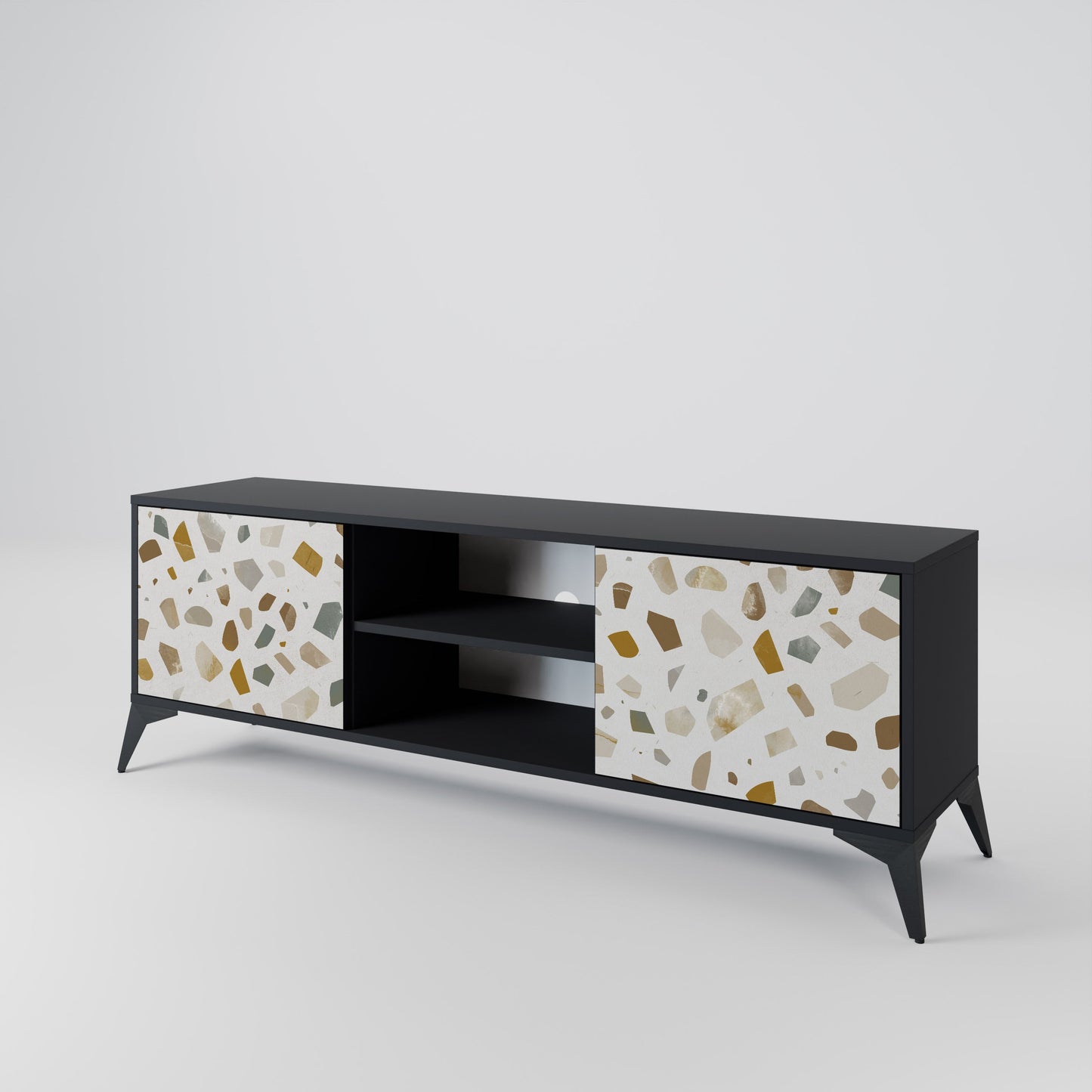 PIECES OF TOMORROW Mobile TV a 2 ante con finitura nera