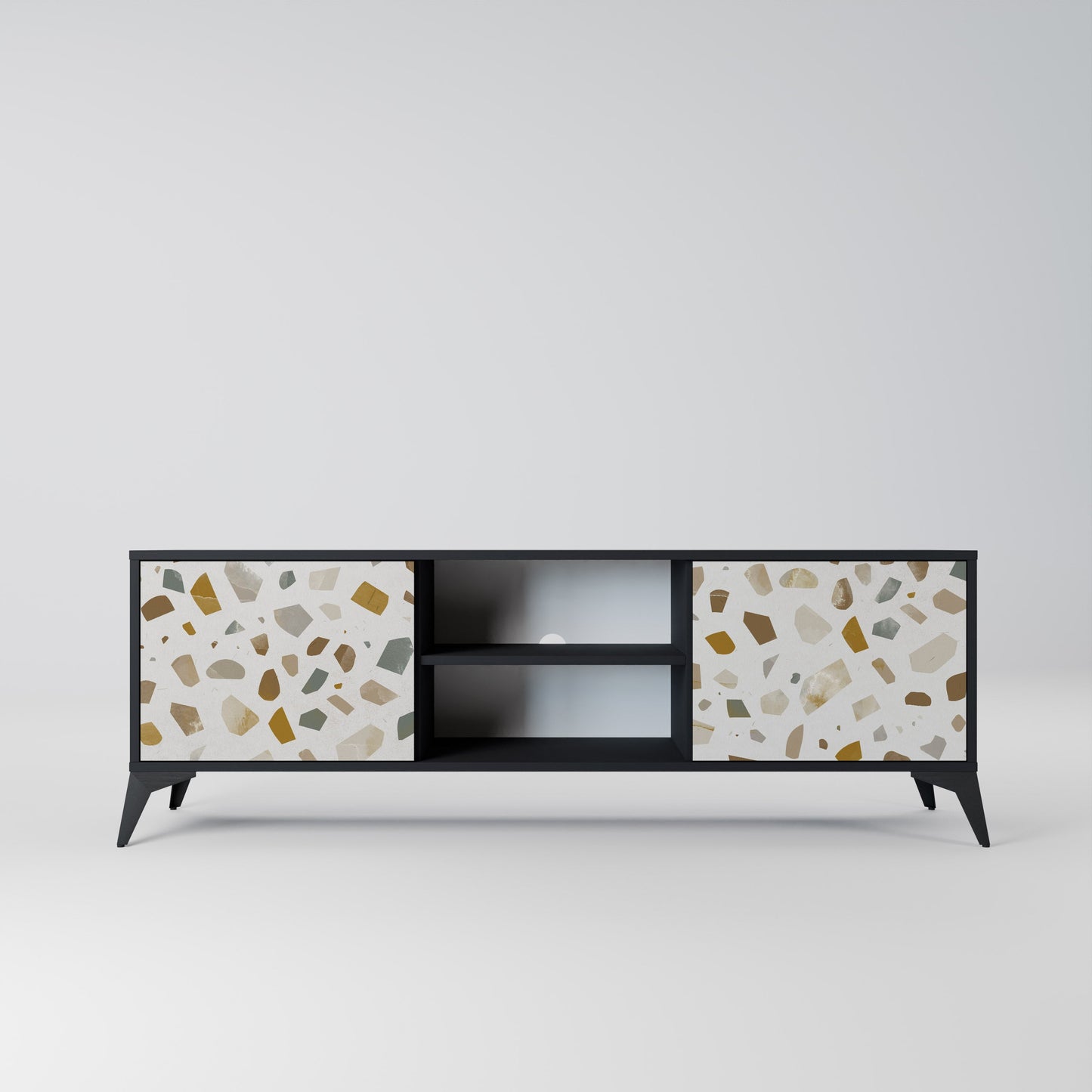 PIECES OF TOMORROW Mobile TV a 2 ante con finitura nera