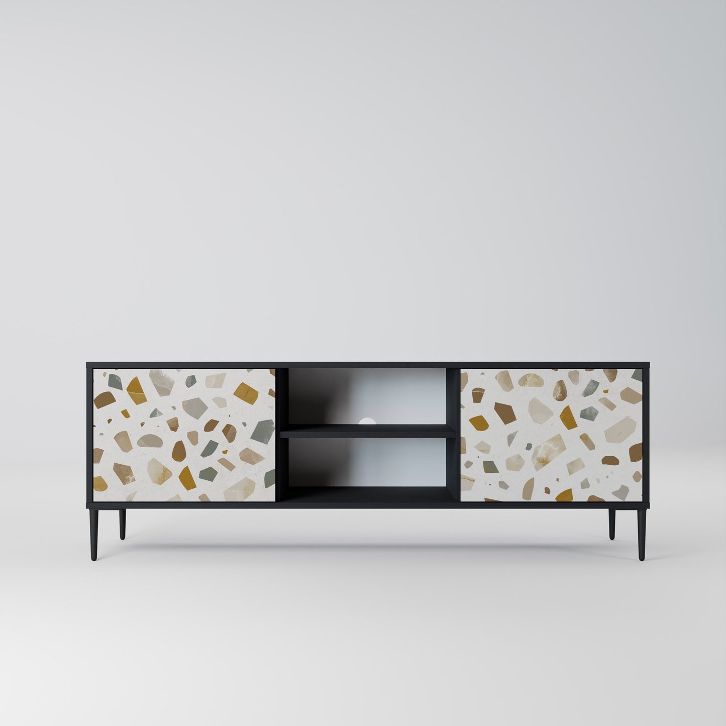 PIECES OF TOMORROW Mobile TV a 2 ante con finitura nera