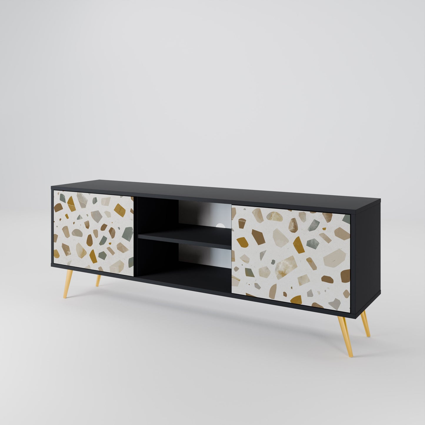 PIECES OF TOMORROW Mobile TV a 2 ante con finitura nera