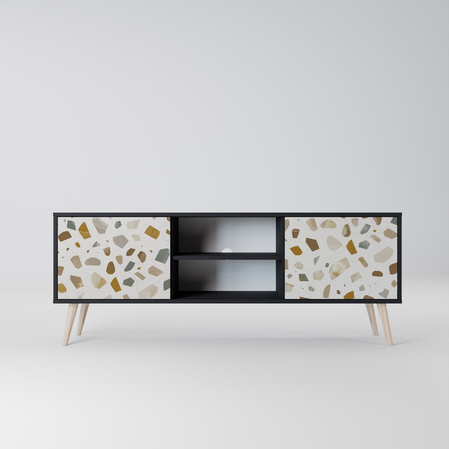 PIECES OF TOMORROW Mobile TV a 2 ante con finitura nera