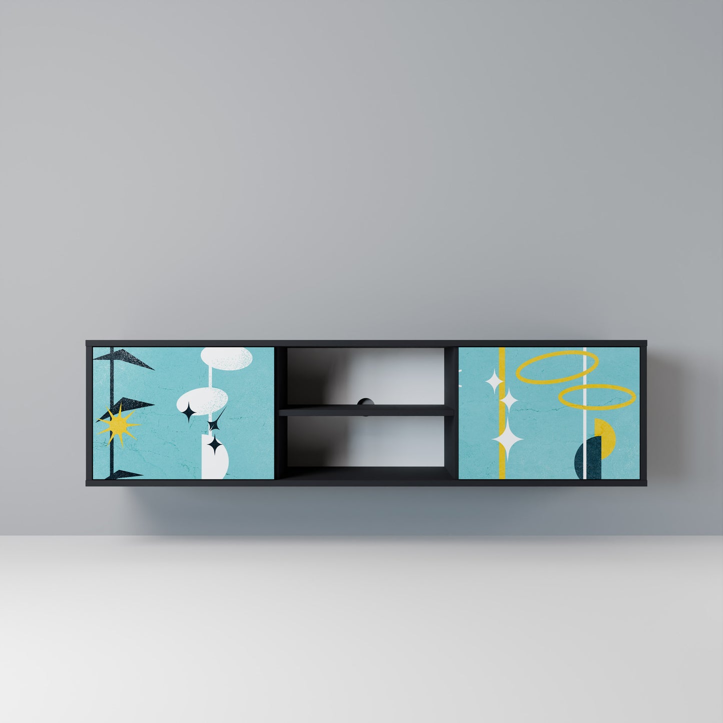 PATHS TO HAPPINESS Mobile TV a 2 Ante in Finitura Nera