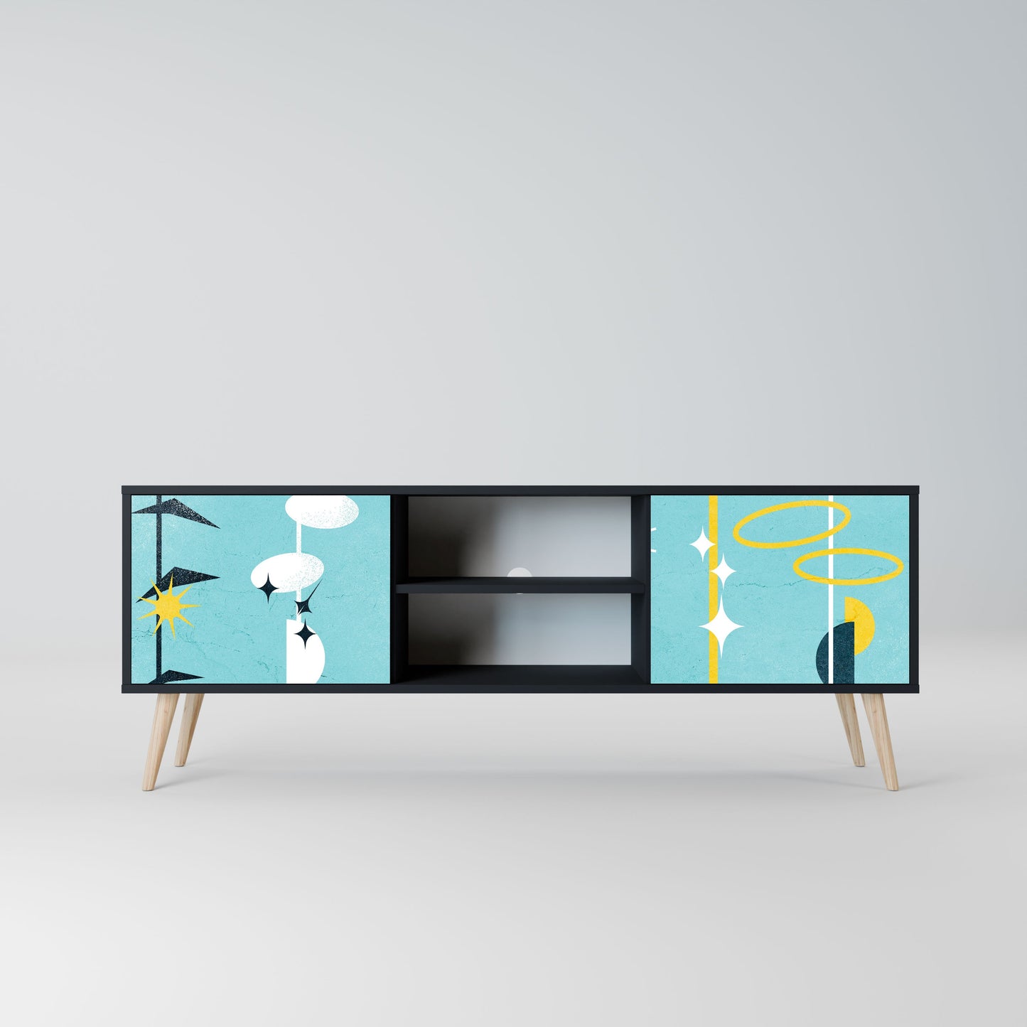 PATHS TO HAPPINESS Mobile TV a 2 ante con finitura nera