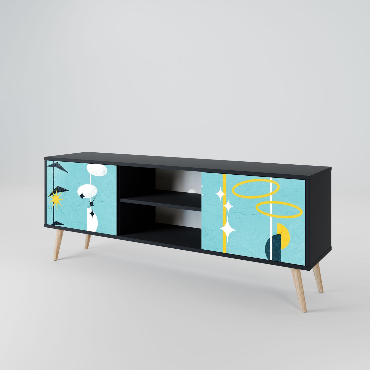 PATHS TO HAPPINESS Mobile TV a 2 ante con finitura nera