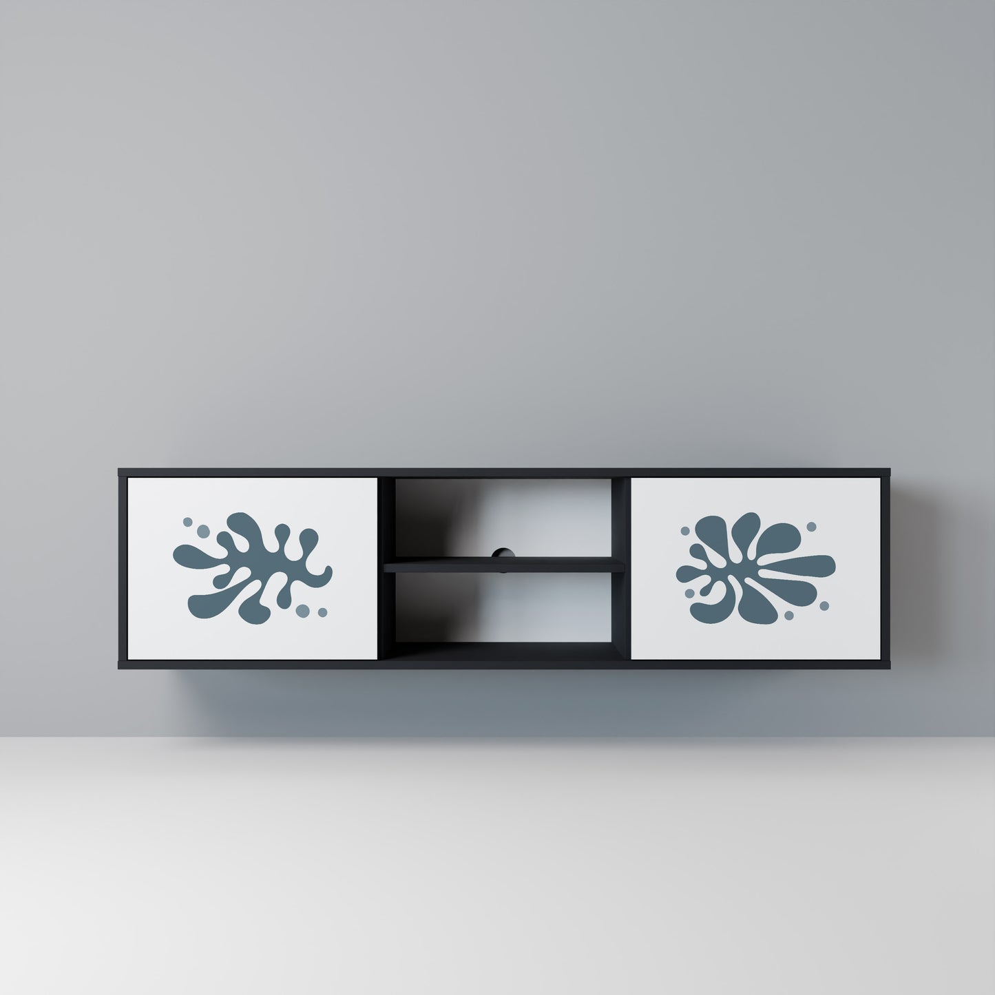 WONDERLAND VEGETATION Mobile TV a 2 Ante in Finitura Nera