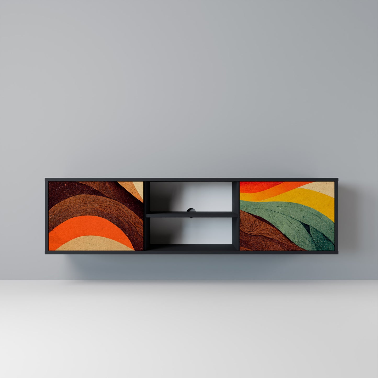COLORFUL STRANDS Mobile TV a 2 Ante in Finitura Nera