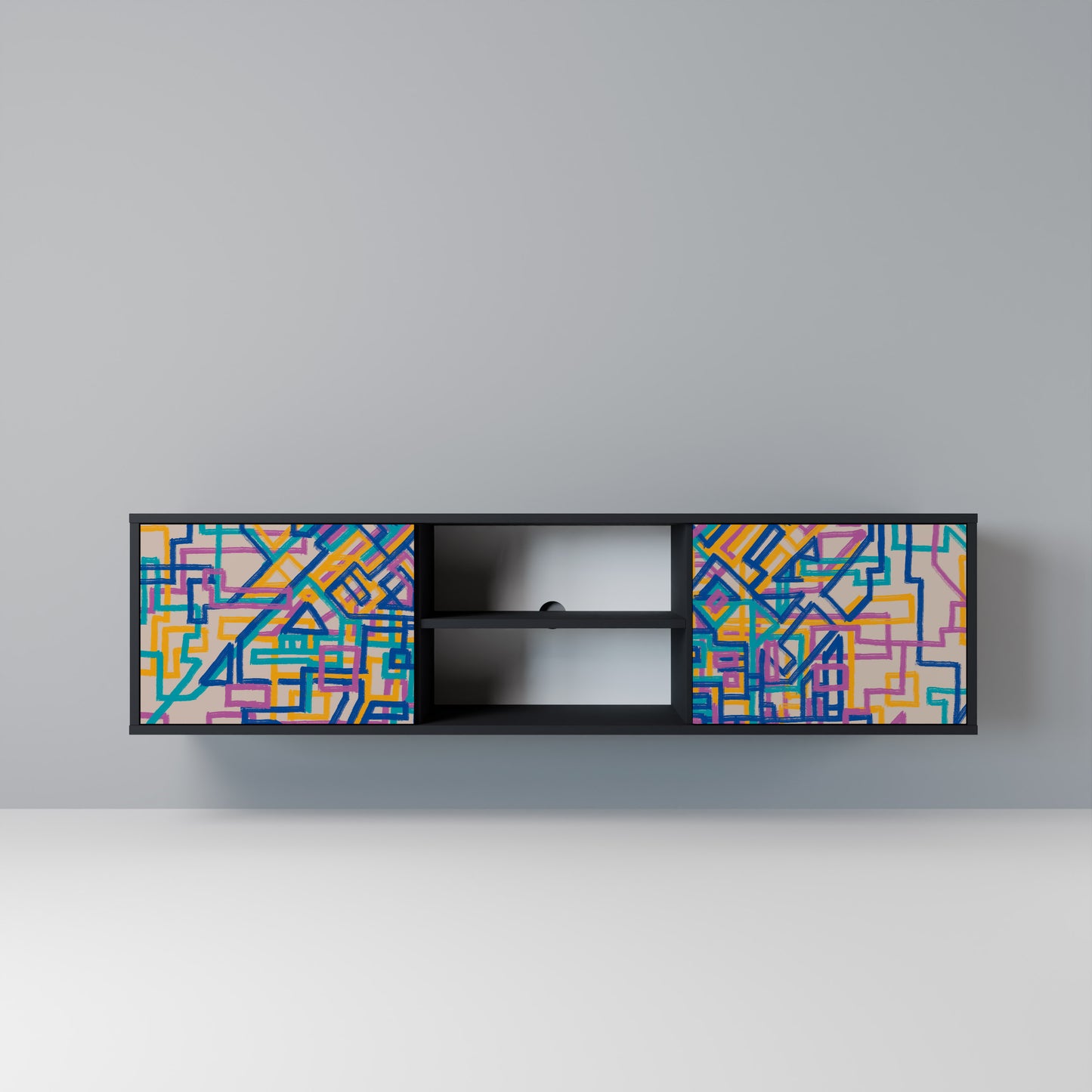 MEMORIES MAP Mobile TV a 2 Ante in Finitura Nera