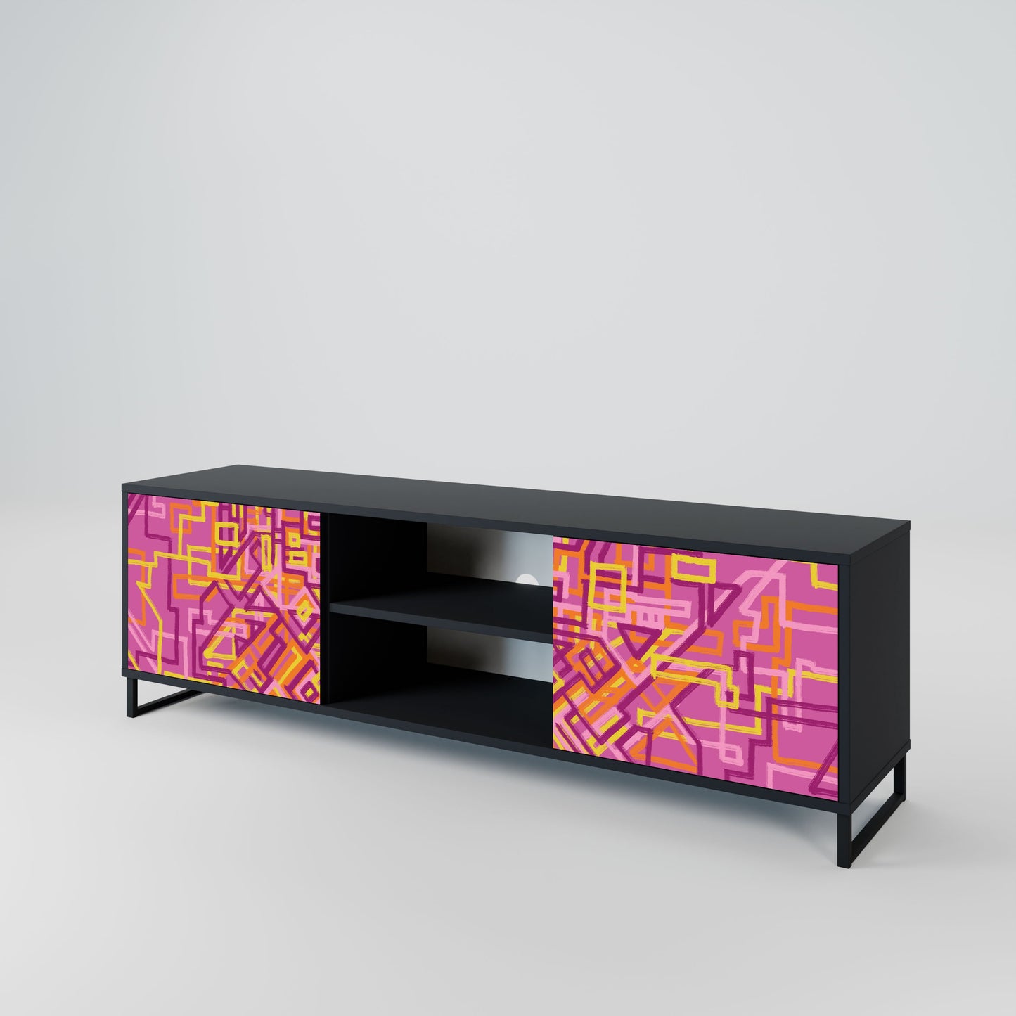 Mobile TV LOVELY MEMORIES a 2 ante con finitura nera