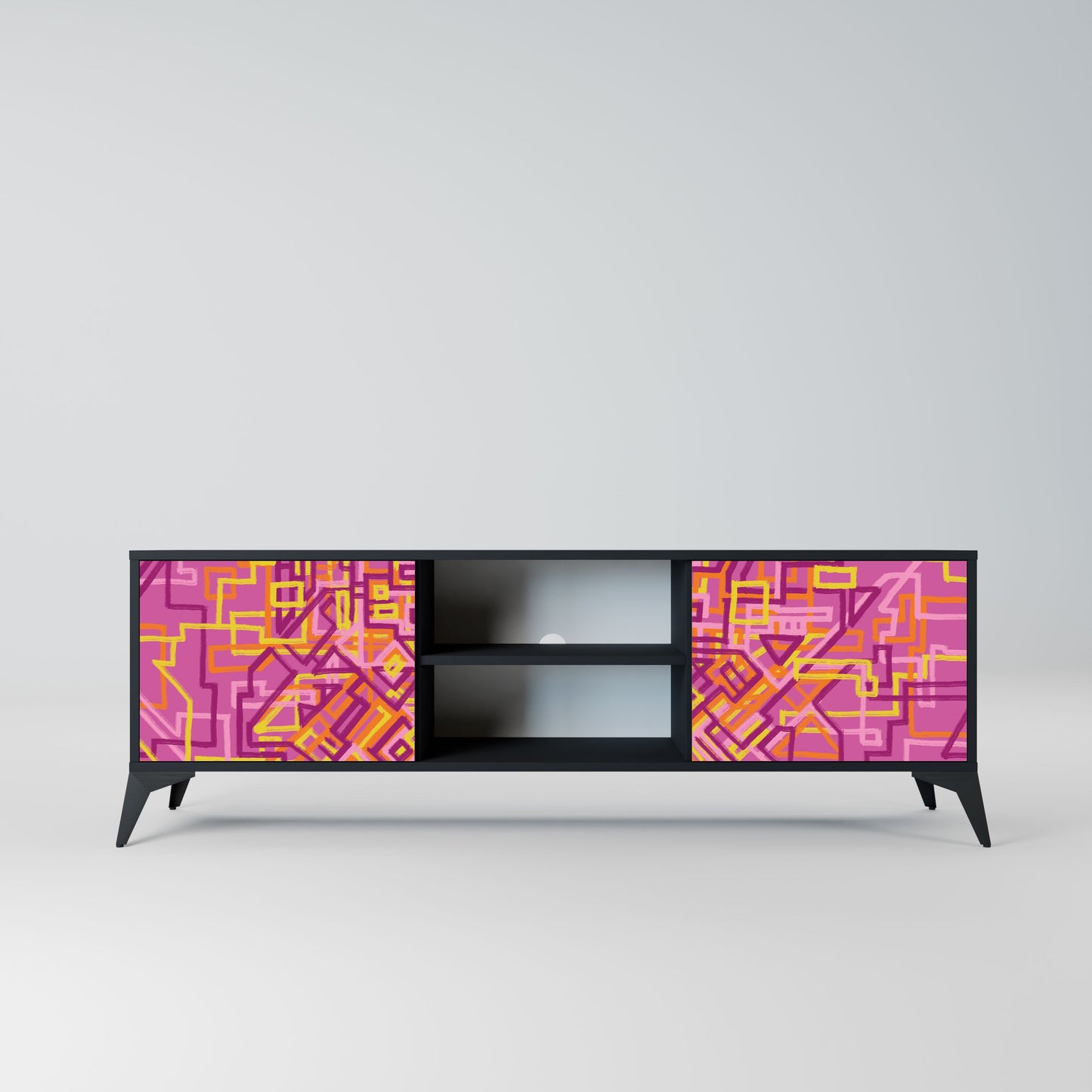 Mobile TV LOVELY MEMORIES a 2 ante con finitura nera