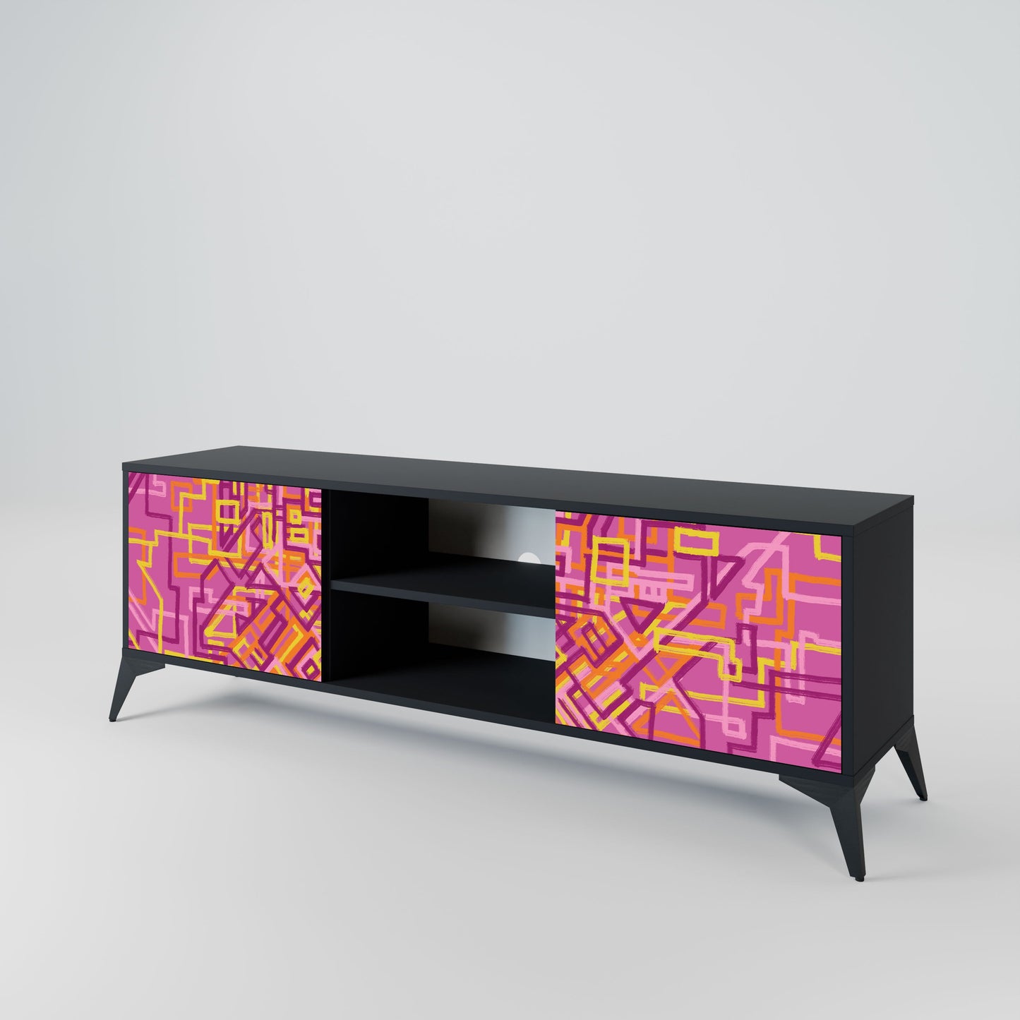 Mobile TV LOVELY MEMORIES a 2 ante con finitura nera