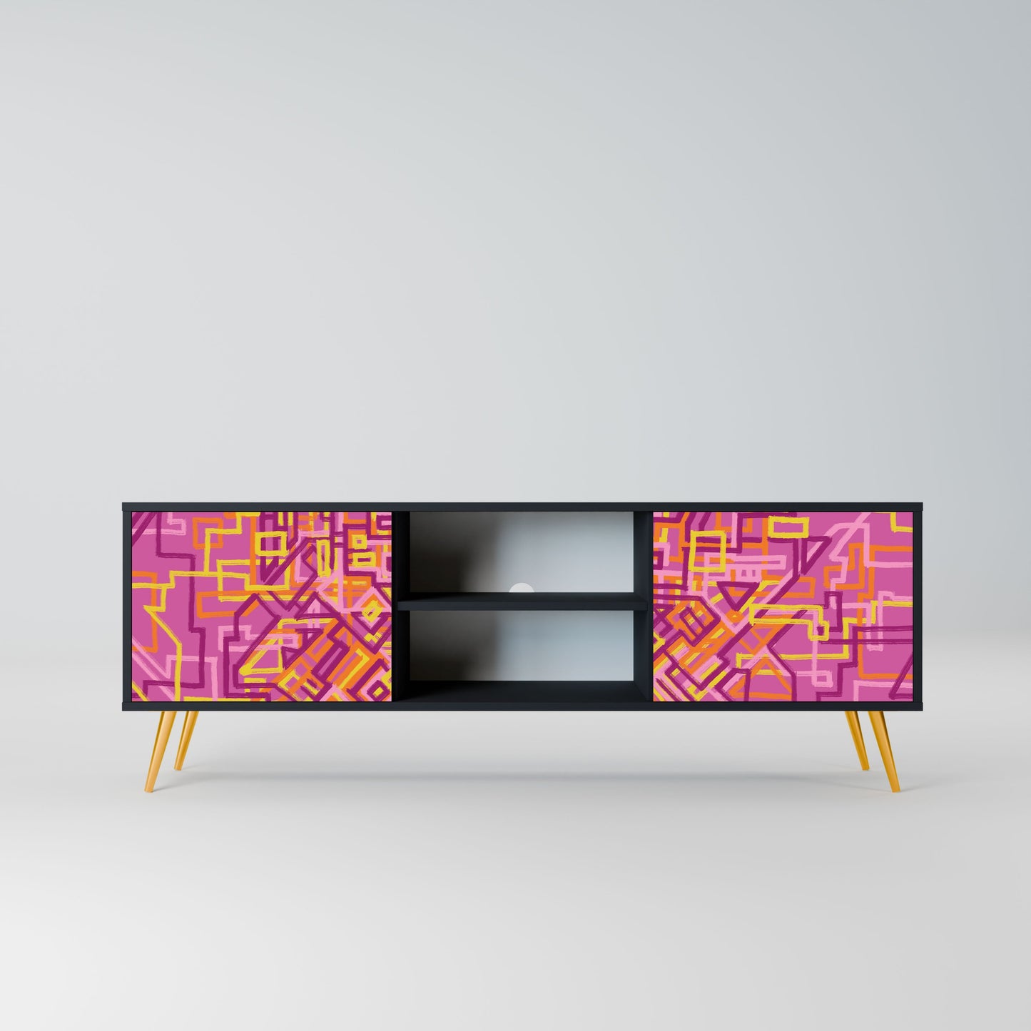 Mobile TV LOVELY MEMORIES a 2 ante con finitura nera