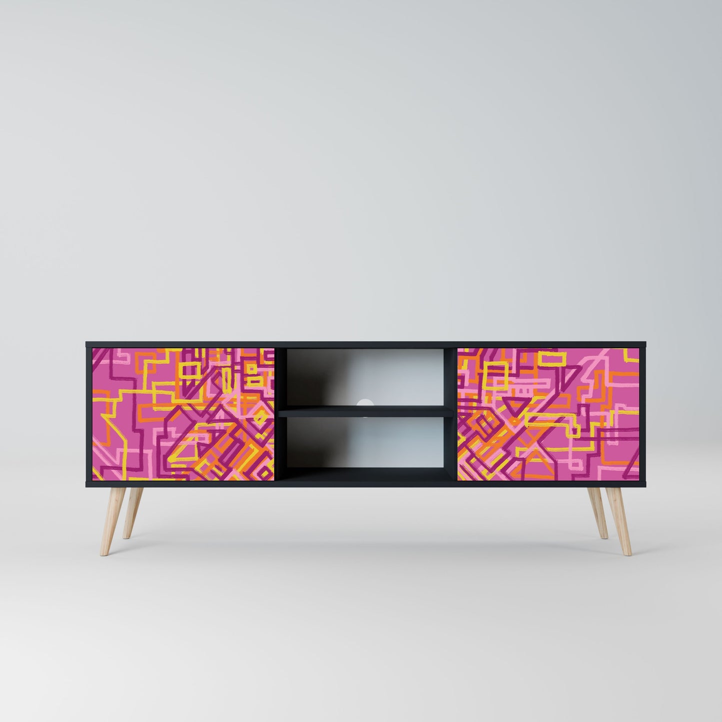 Mobile TV LOVELY MEMORIES a 2 ante con finitura nera