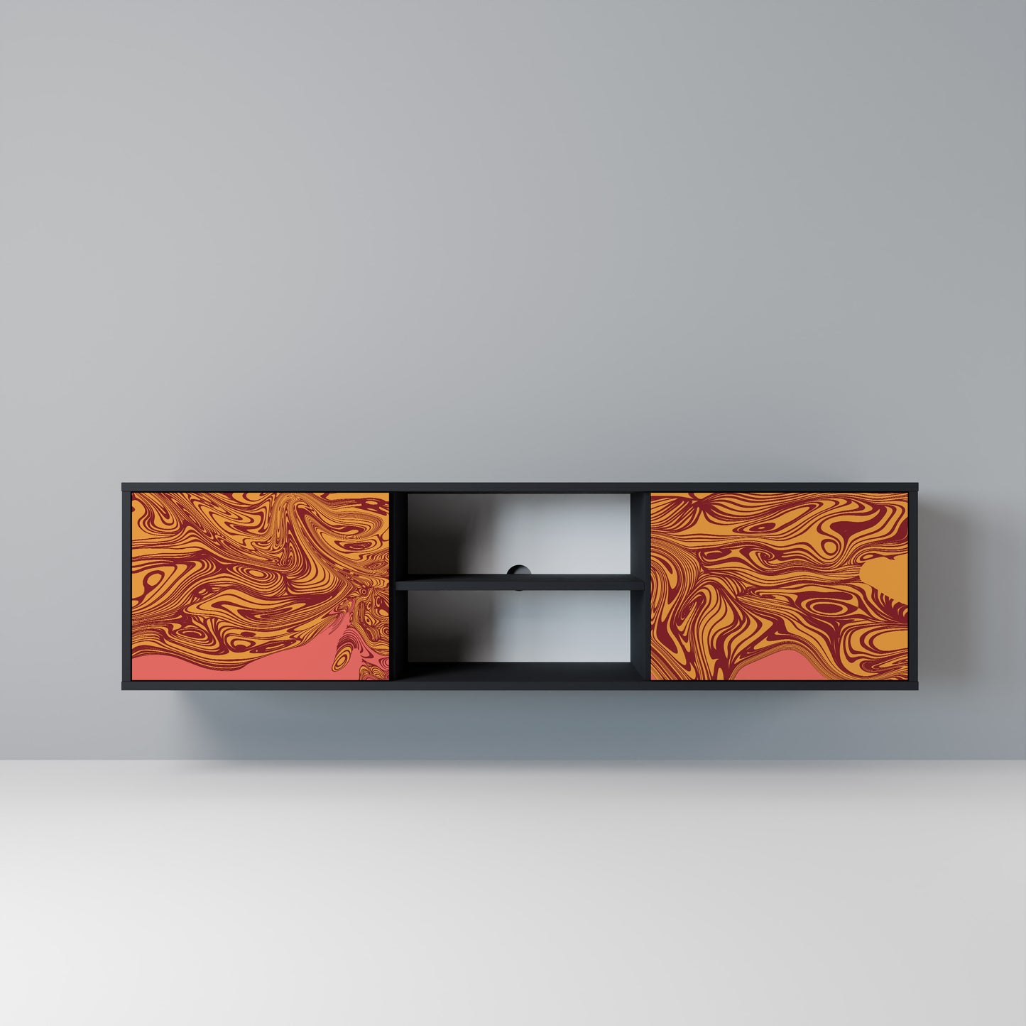 FLOATING THOUGHTS Mobile TV a 2 Ante in Finitura Nera