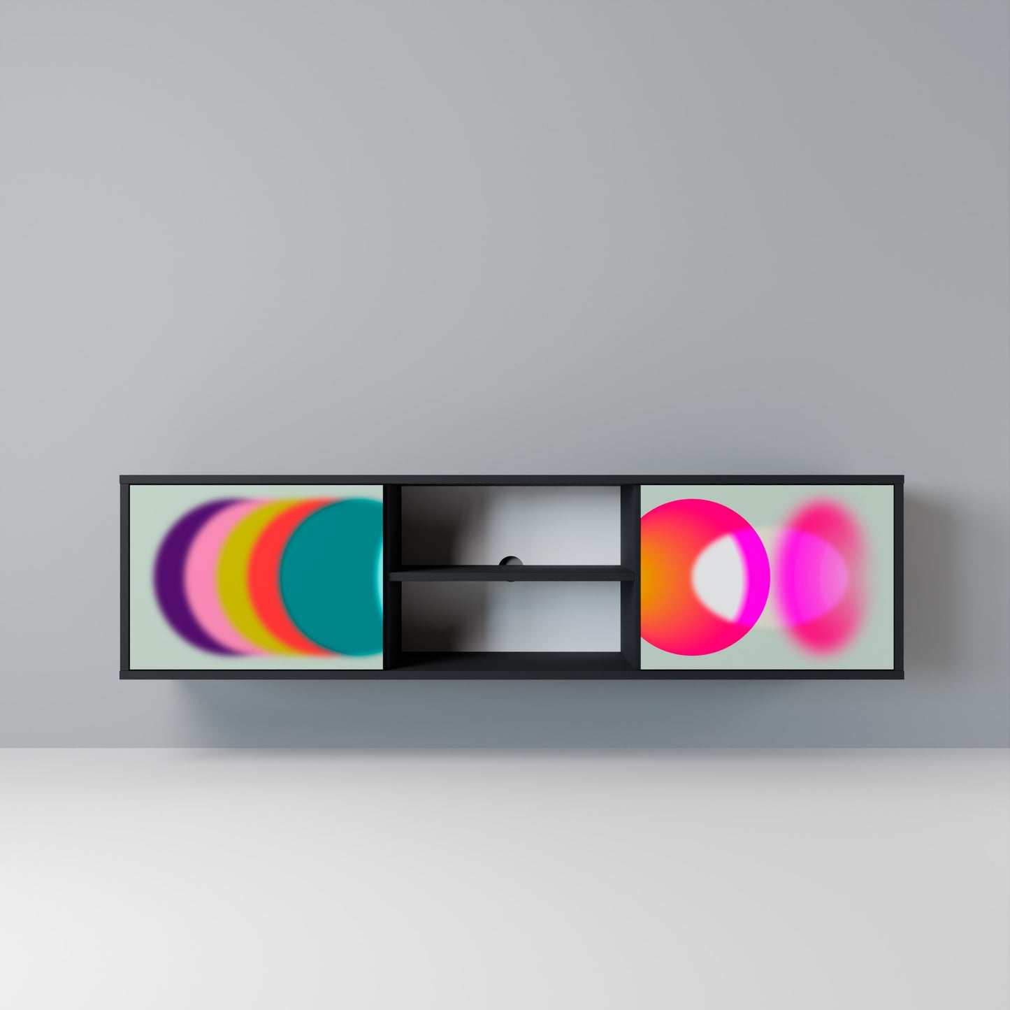 SYMPHONY OF COLORS Mobile TV a 2 Ante in Finitura Nera