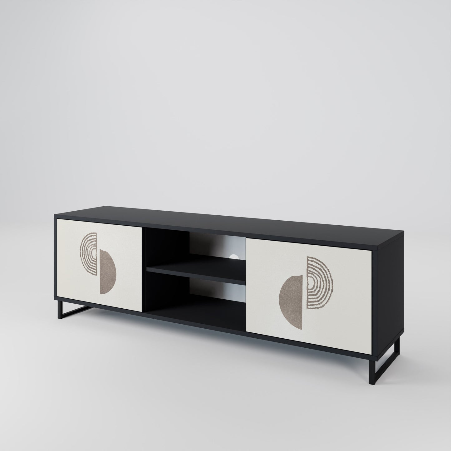 Mobile TV HARMONY ESSENCE a 2 ante in finitura nera