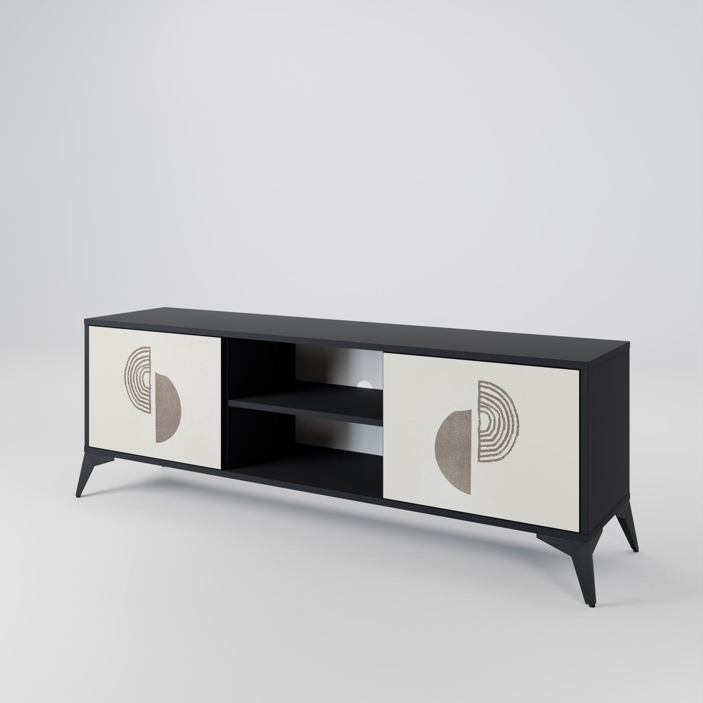 Mobile TV HARMONY ESSENCE a 2 ante in finitura nera