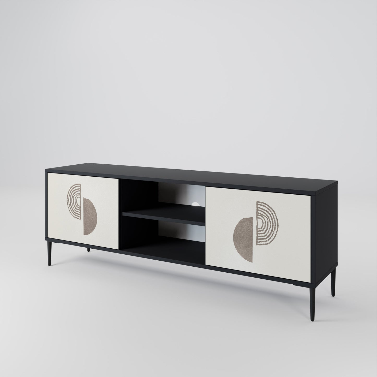 Mobile TV HARMONY ESSENCE a 2 ante in finitura nera